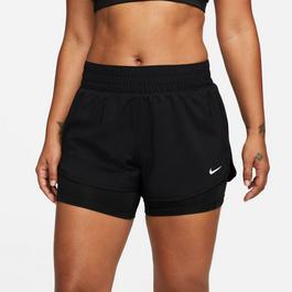 Nike One Womens Dri FIT Mid Rise 3 2 in 1 Shorts