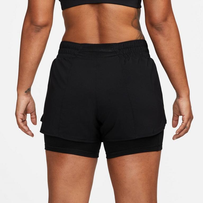 Noir - Nike - One Women's Dri-FIT Mid-Rise 3 2-in-1 Shorts - 2