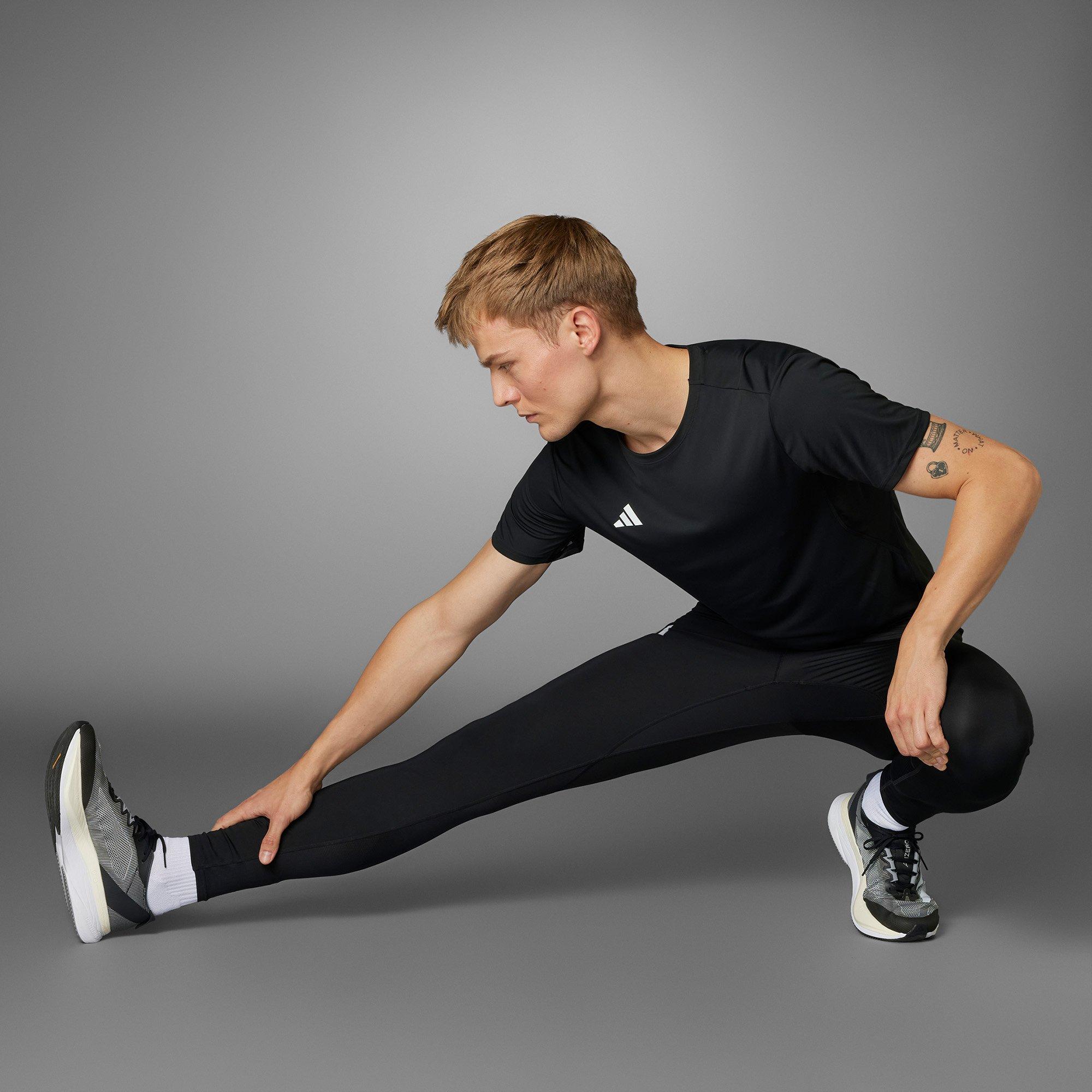 Black - adidas - Adizero Essentials Mens Running Long Leggings - 12