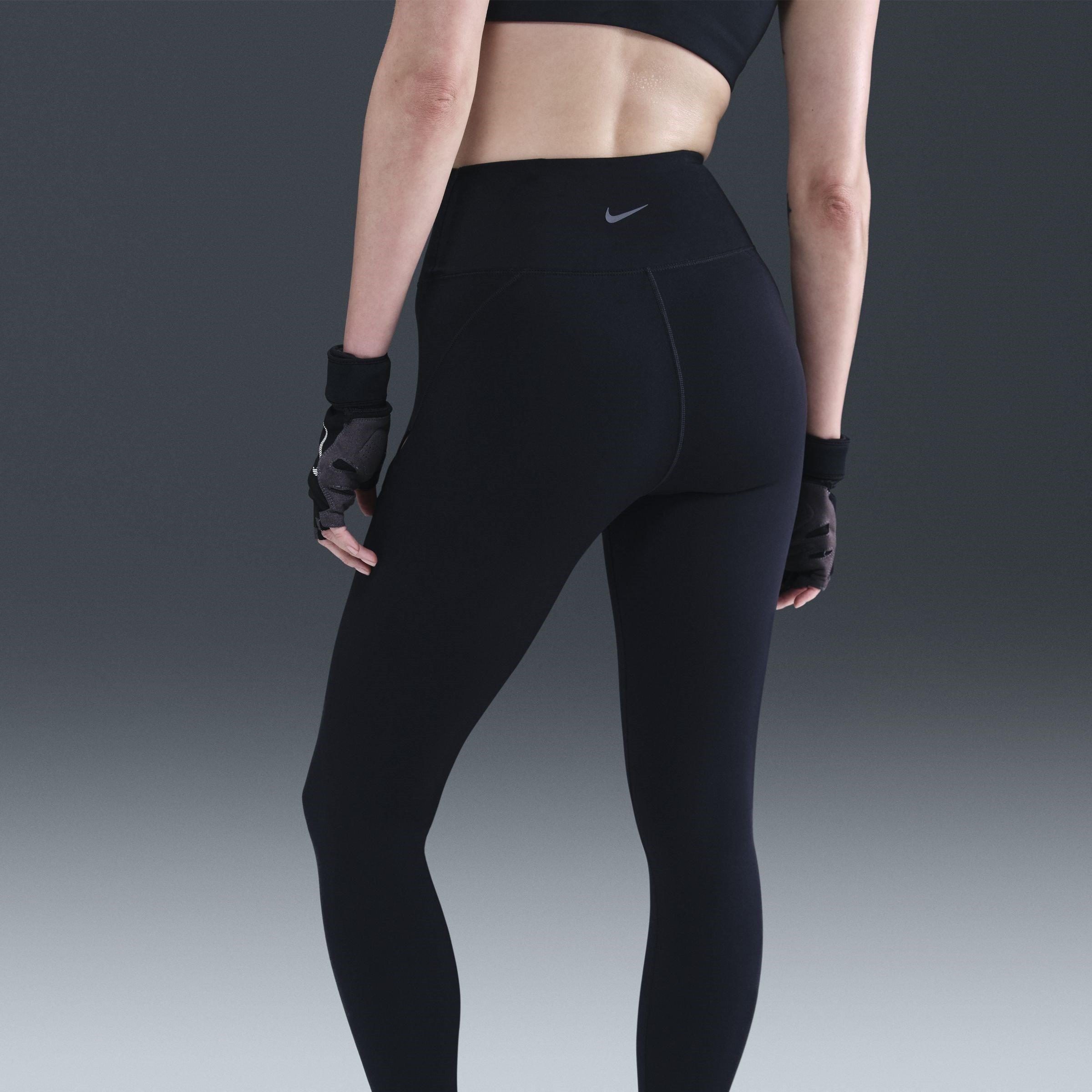 Black/Black - Nike - One Womens High-Waisted 7/8 Performance Leggings - 2