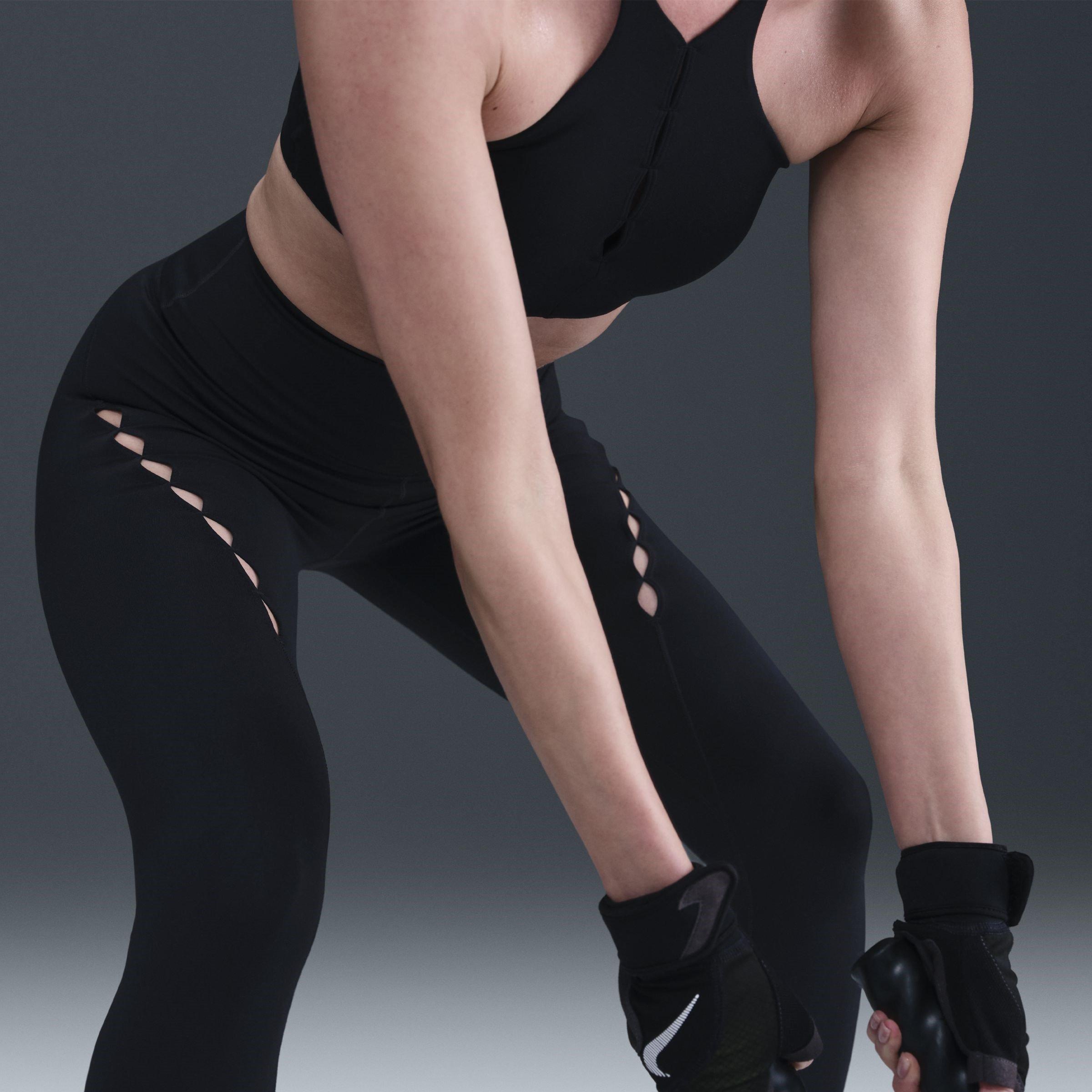 Black/Black - Nike - One Womens High-Waisted 7/8 Performance Leggings - 5