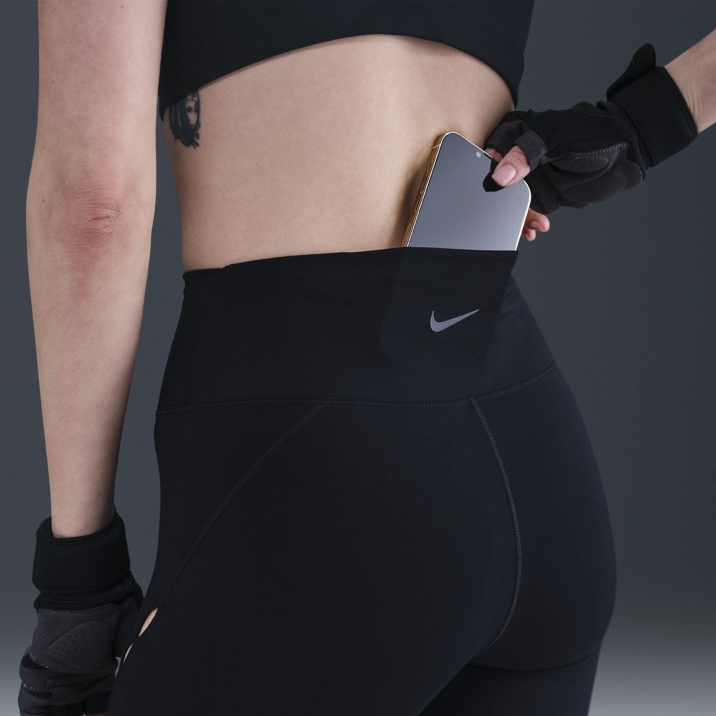 Black/Black - Nike - One Womens High-Waisted 7/8 Performance Leggings - 6