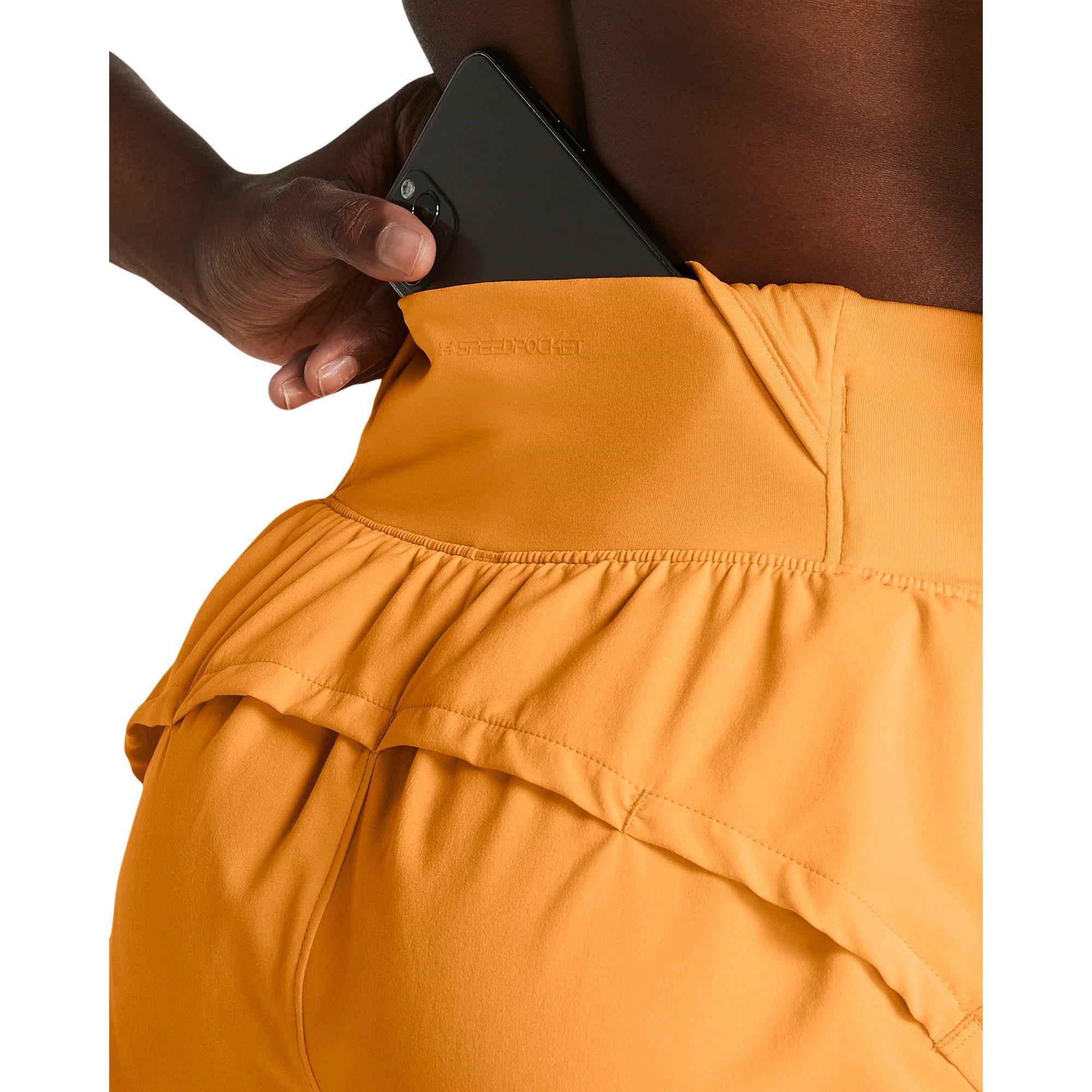 Orange - Under Armour - Women's Performance Running Shorts - 5