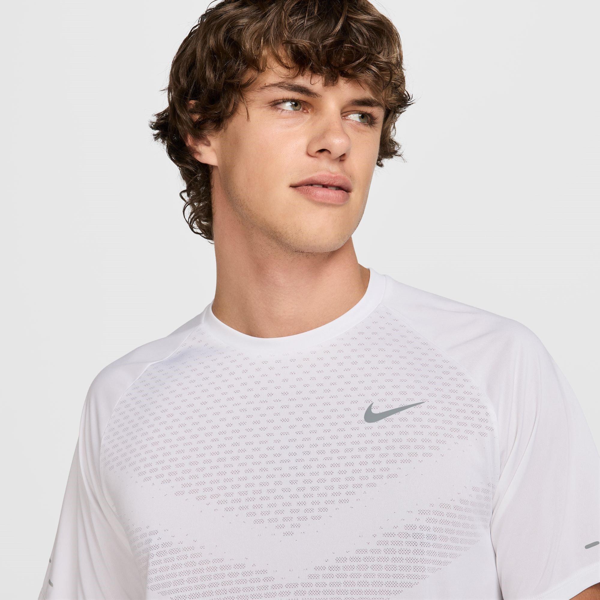 White - Nike - Mens Nike Stride Short Sleeve Performance T-Shirt - 5