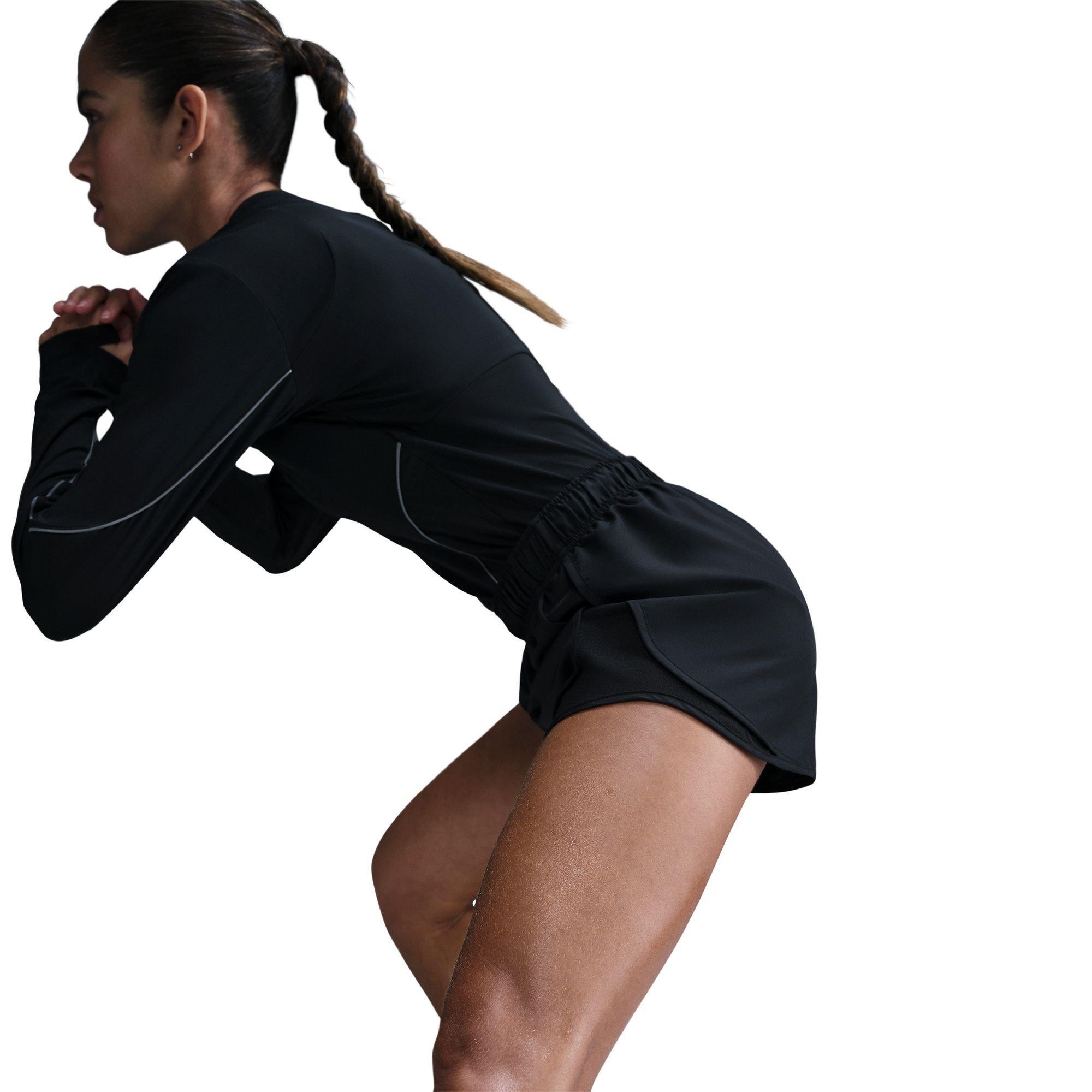 Schwarz - Nike - Tempo Women's Dri-FIT Mid-Rise Brief-Lined Running Shorts - 4