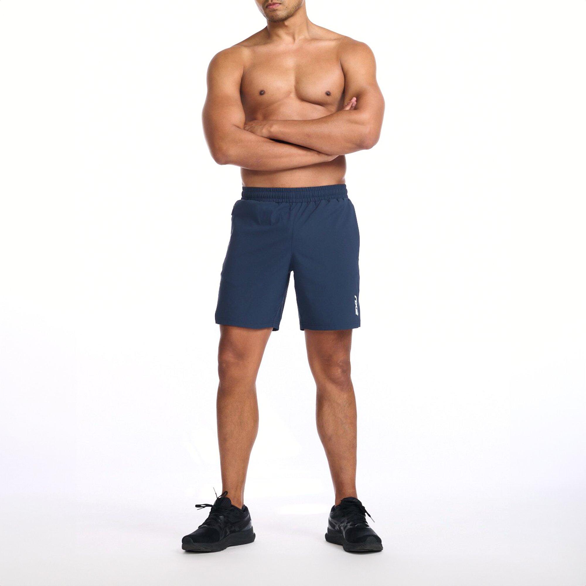 Midnight/White - 2XU - Aspire 7 Inch  Shorts Mens - 4