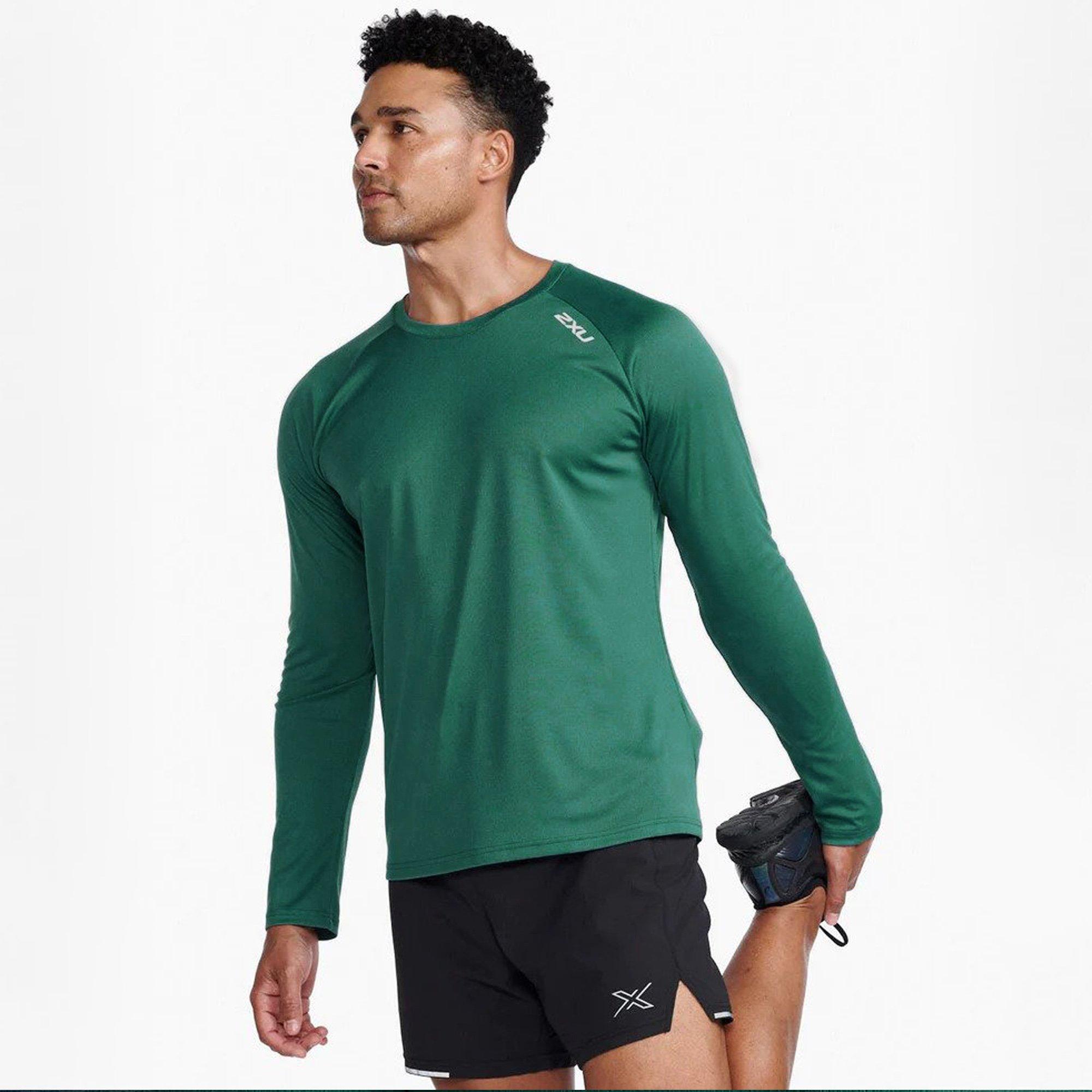 Frst.Green/Blk - 2XU - Aspire Long Sleeve T-Shirt Mens - 6