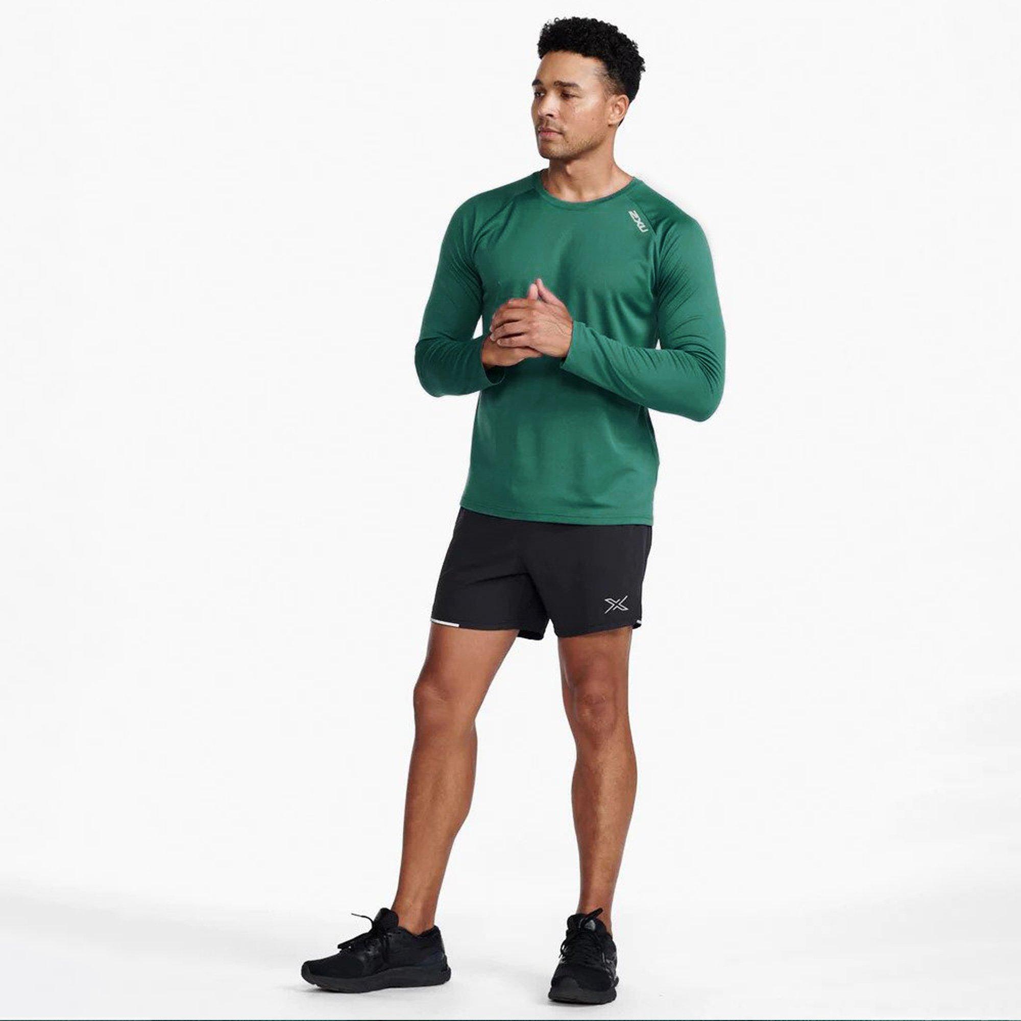 Frst.Green/Blk - 2XU - Aspire Long Sleeve T-Shirt Mens - 7