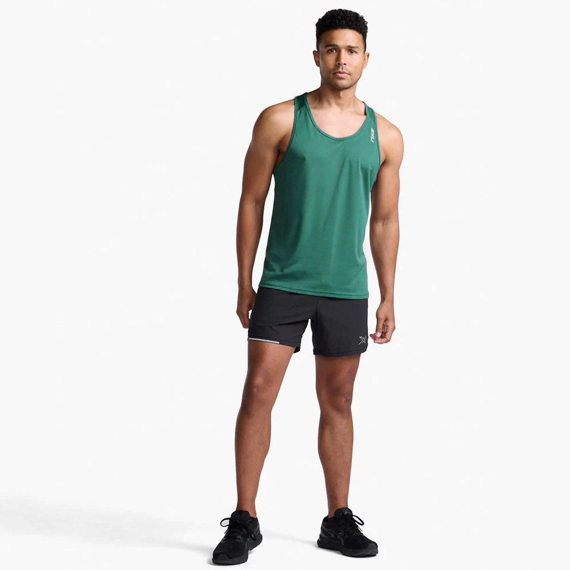 Frst.Green/Blk - 2XU - Aspire Singlet - 7