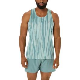 Asics Road All Over Print Singlet Mens