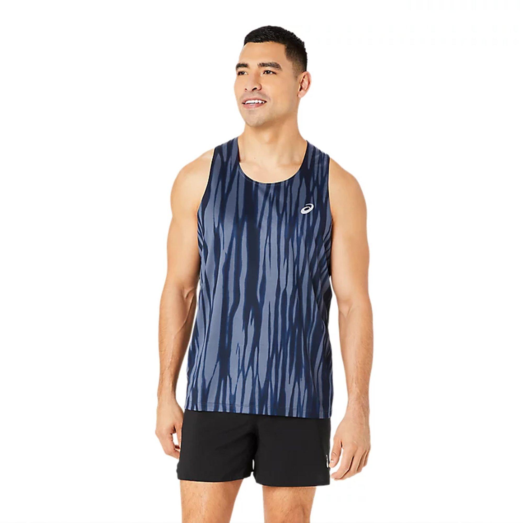 BLUE EXPANSE/MI - Asics - Road All Over Print Singlet Mens - 4