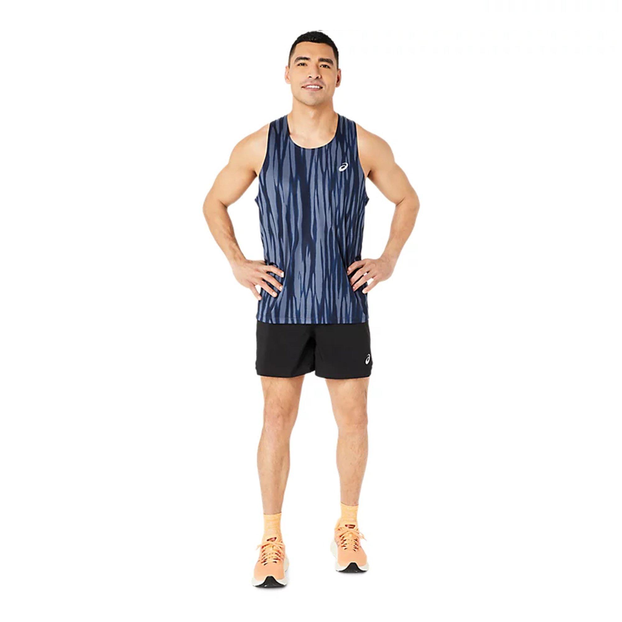 BLUE EXPANSE/MI - Asics - Road All Over Print Singlet Mens - 6