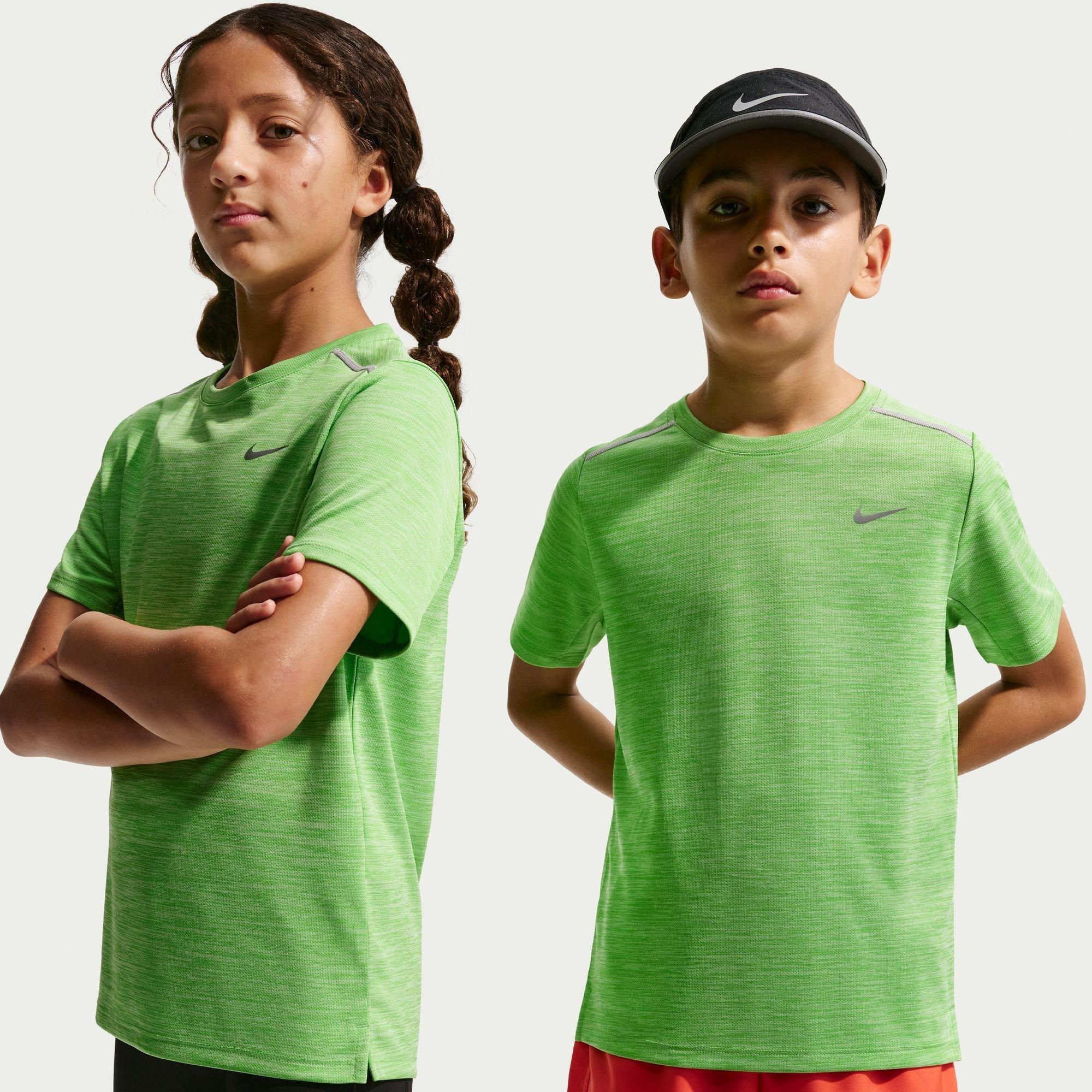 Nike Boys Dri-Fit Miler Big Kids' (S') Training Top - Liquid Lime - 13 (XL)