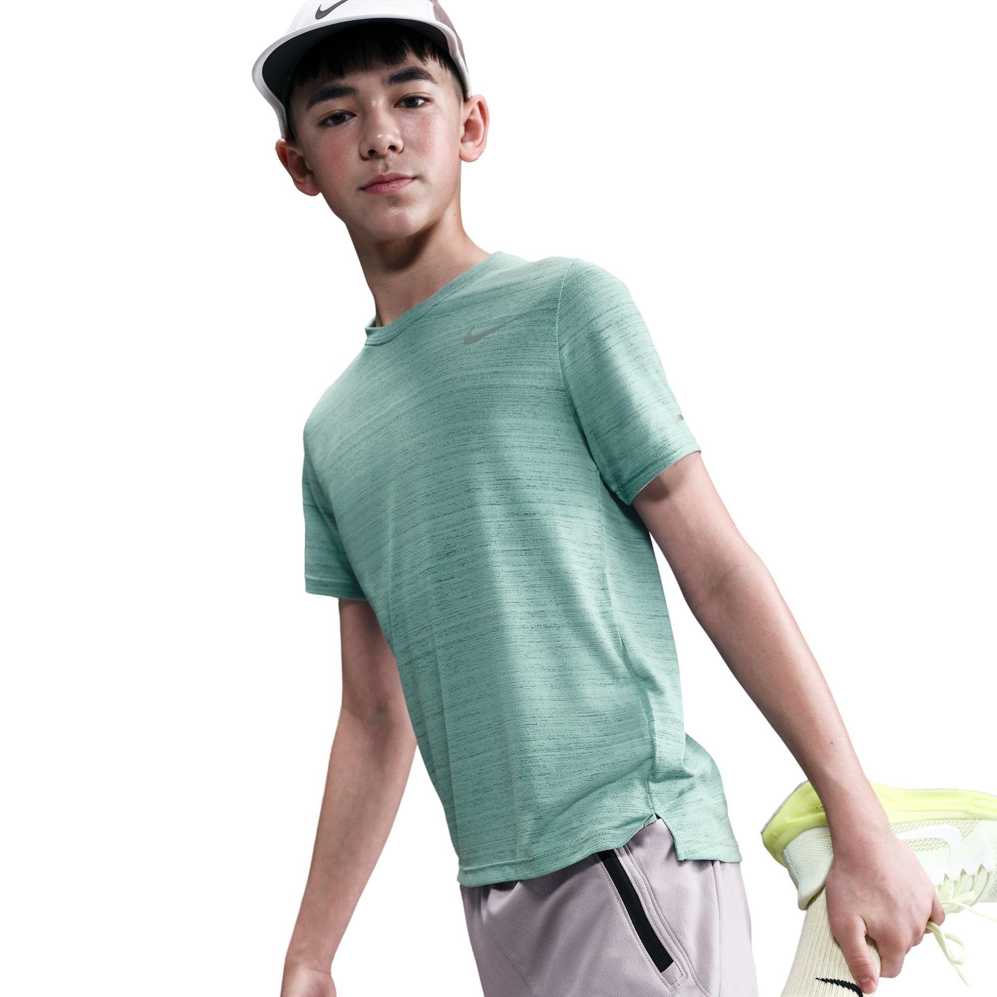 Nike Boys Dri-Fit Miler Big Kids' (S') Training Top - Cannon - 7-8 (S)