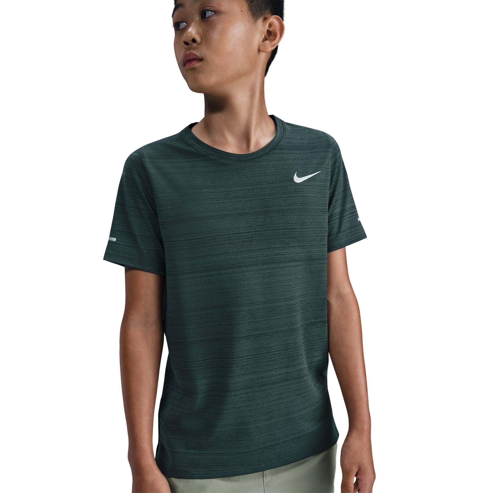 Nike Boys Dri-Fit Miler Big Kids' (S') Training Top - Seaweed - 7-8 (S)