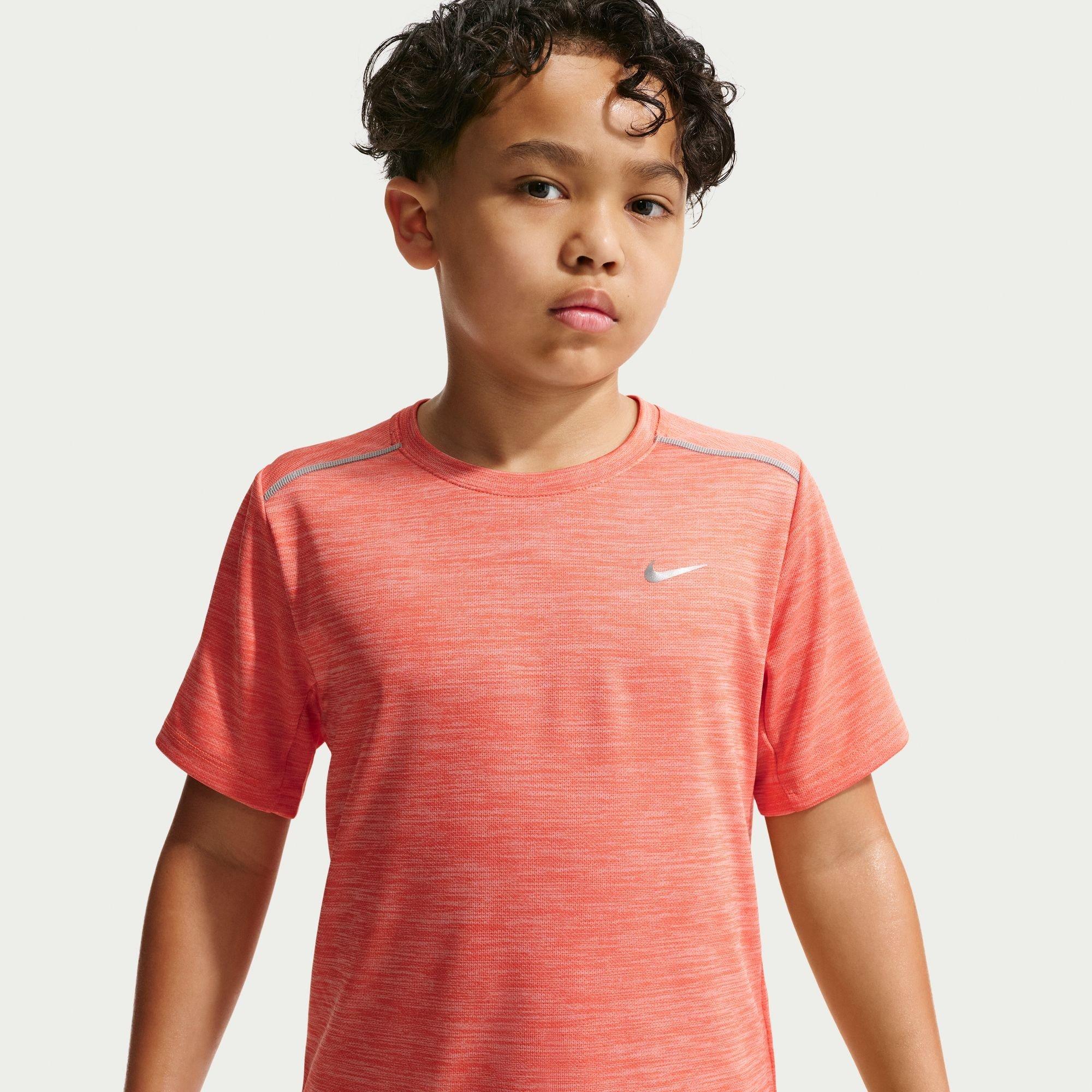 Nike Boys Dri-Fit Miler Big Kids' (S') Training Top - Turf Orange - 11-12 (L)