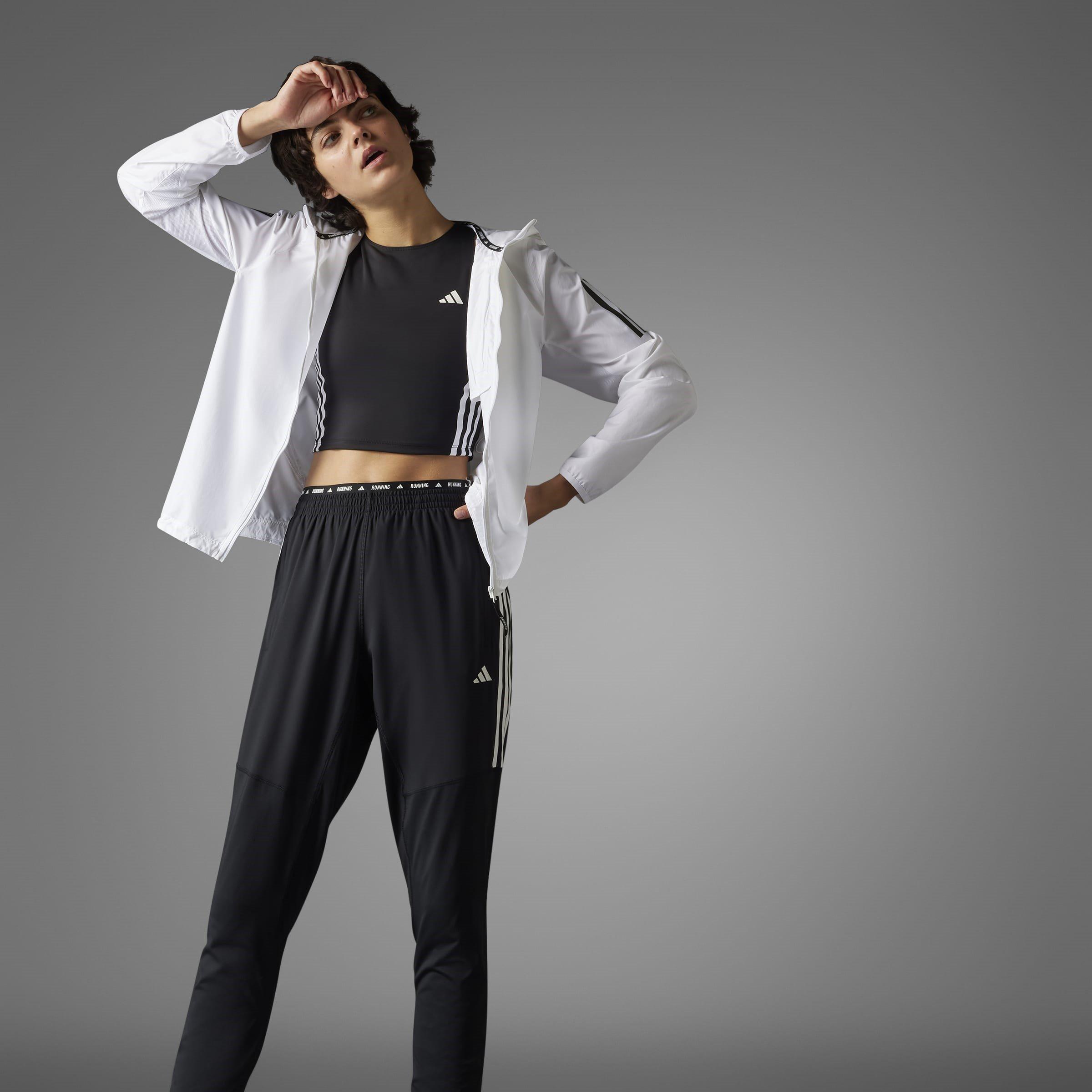 Black - adidas - Own The Run 3 Stripes Womens Performance Pants - 13