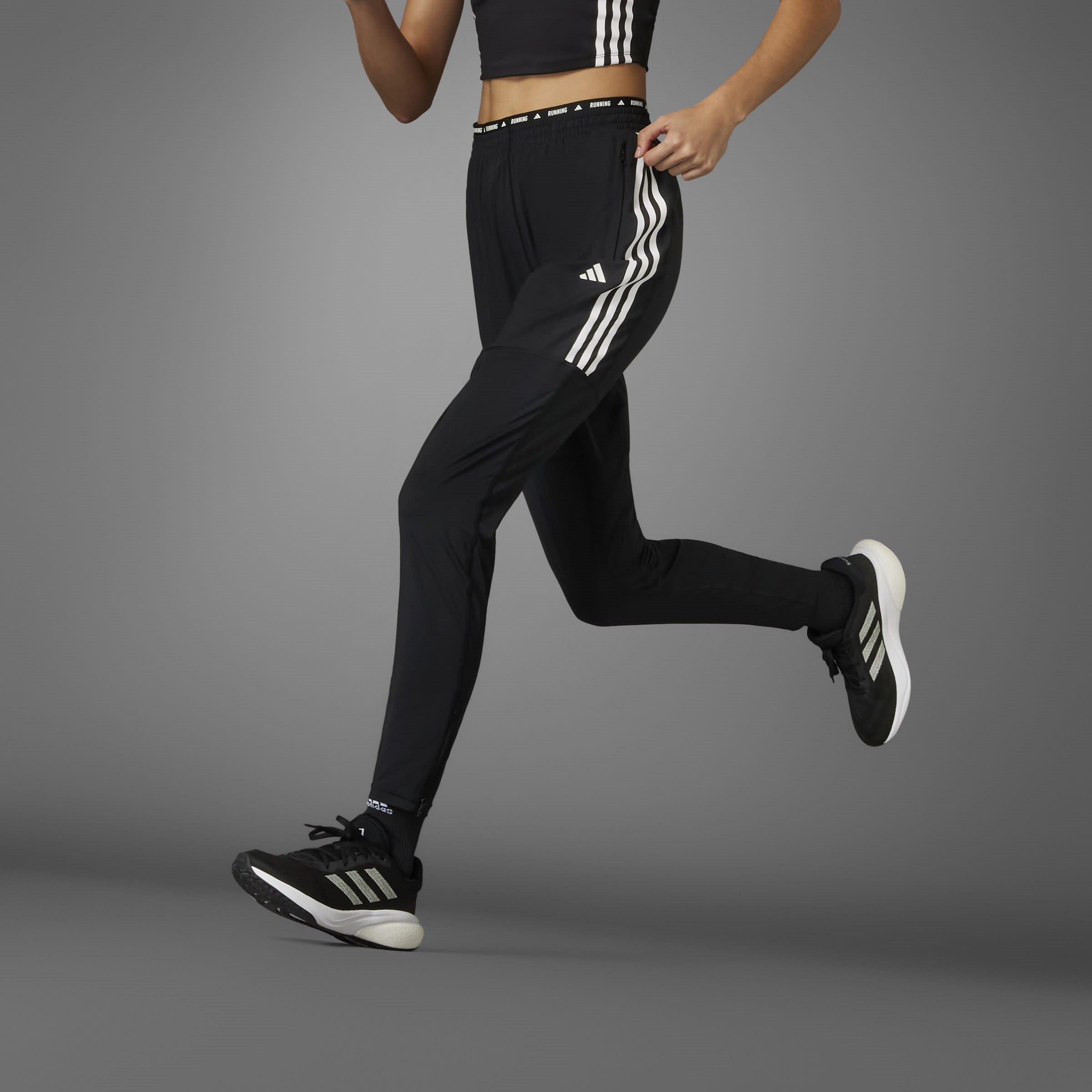 Black - adidas - Own The Run 3 Stripes Womens Performance Pants - 7