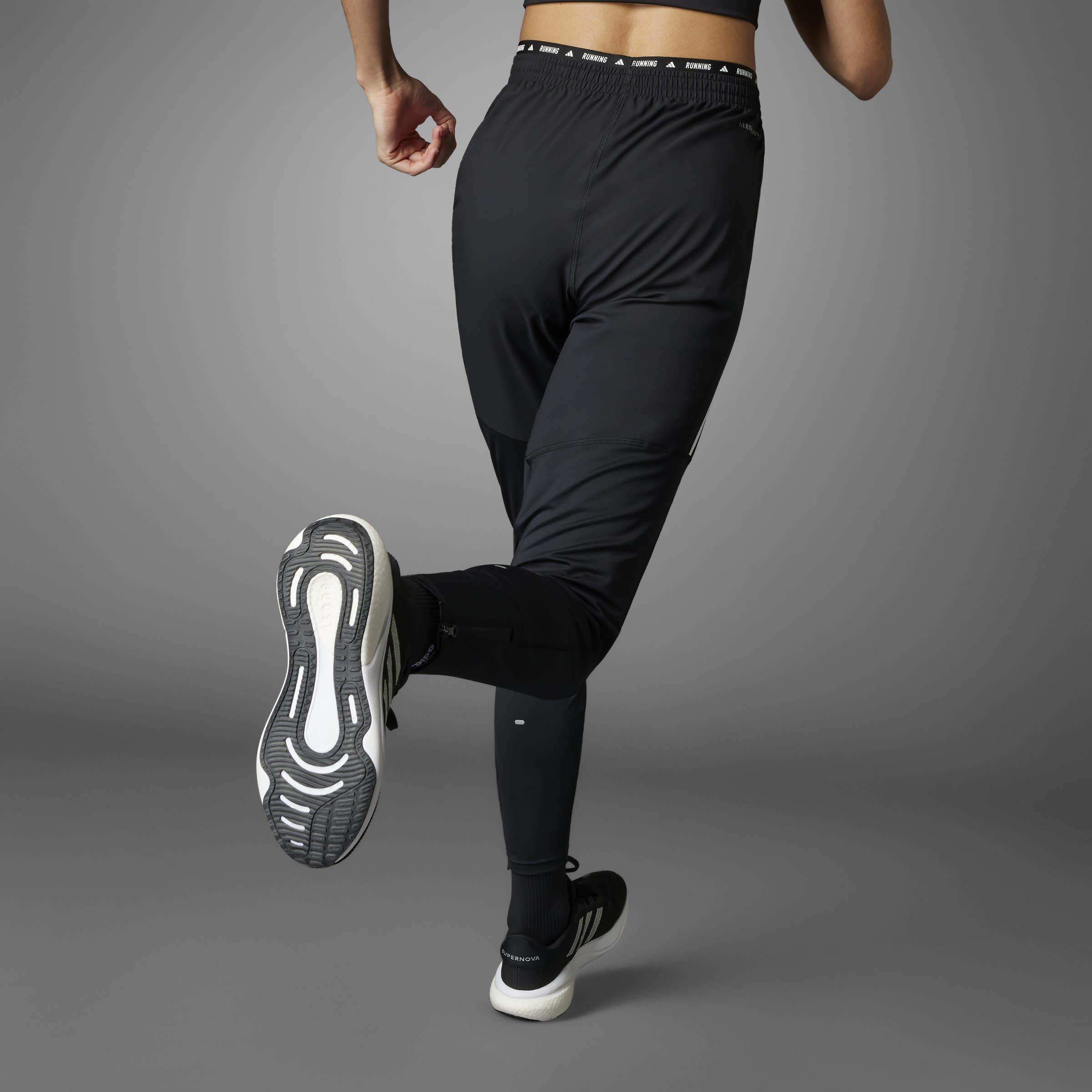 Black - adidas - Own The Run 3 Stripes Womens Performance Pants - 8