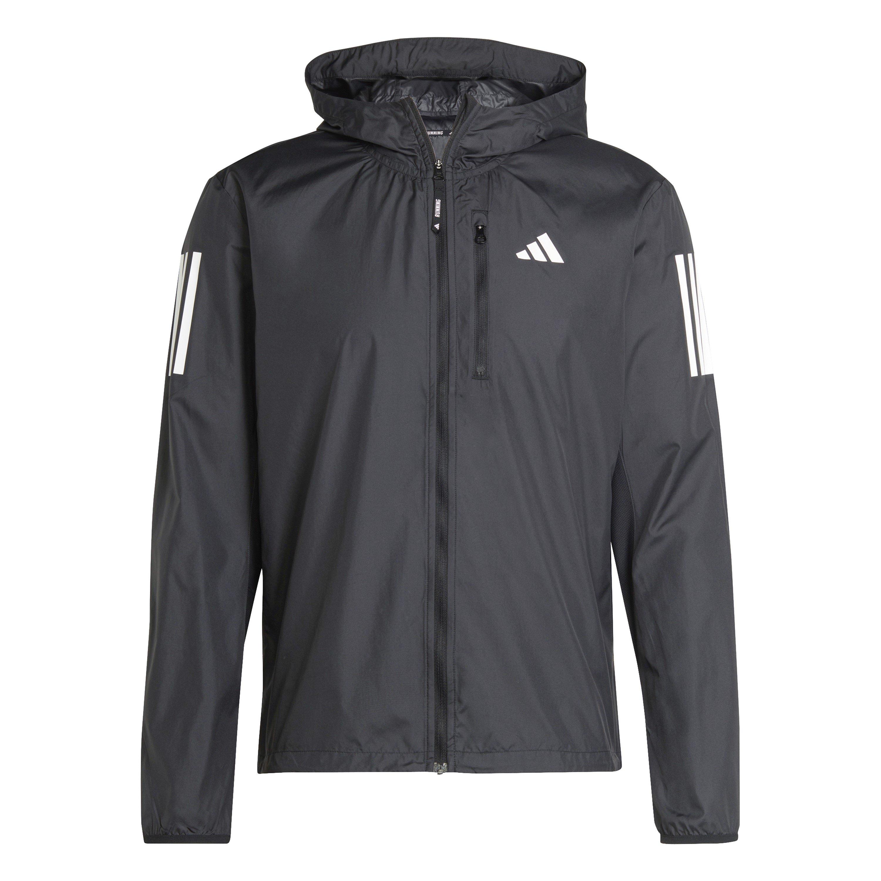 Sort - adidas - Men's Own The Run Wind Resistant Reflective Long Sleeve Performance Running Jacket - 1