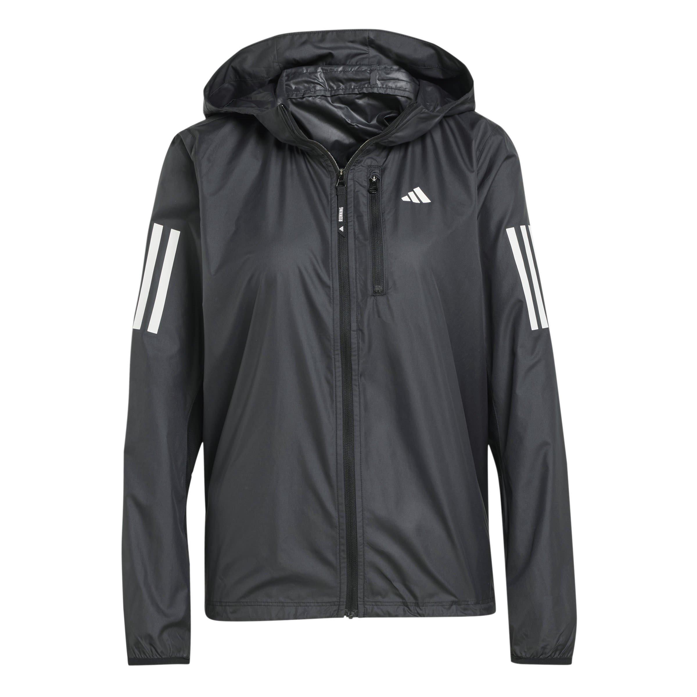 Adidas Women's Own The Run Water Resistant Wind Resistant Long Sleeve Performance Running Jacket - Black - 6 (XXS)