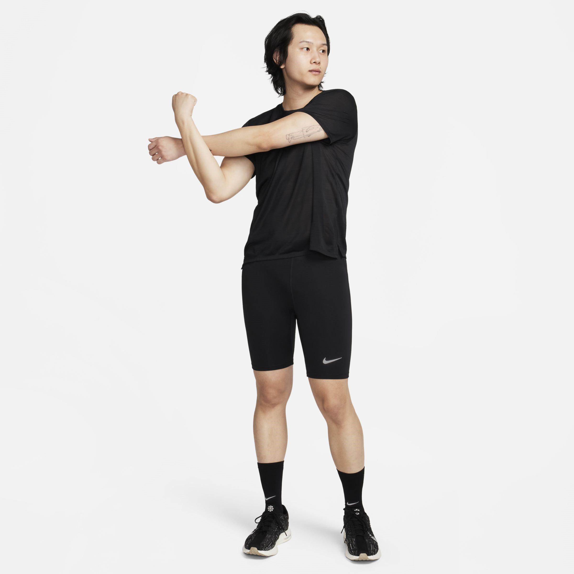 Blk/Ref.Silver - Nike - Fast Mens Dri-FIT Brief-Lined Running 1/2-Length Tights - 9