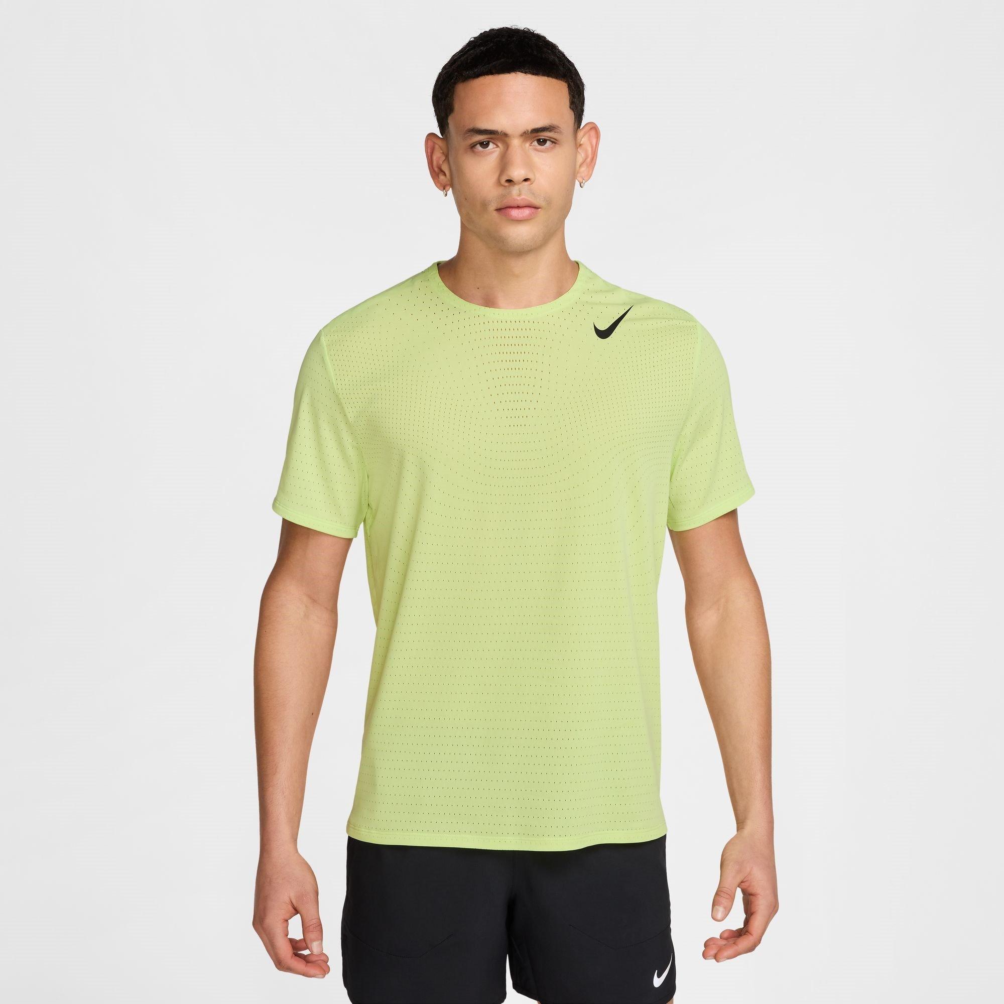 Lemon/Black - Nike - Aeroswift Short Sleeve Top Mens - 1