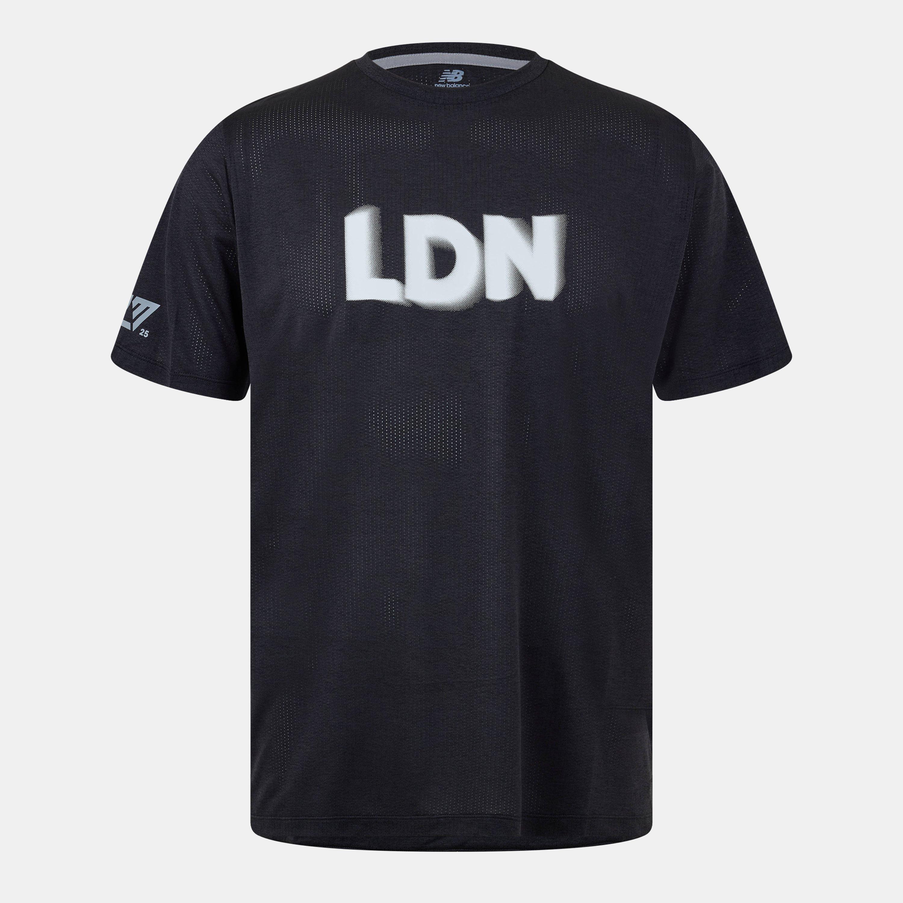 Black Graphic - New Balance - LDN Marathon Running Top Mens - 1