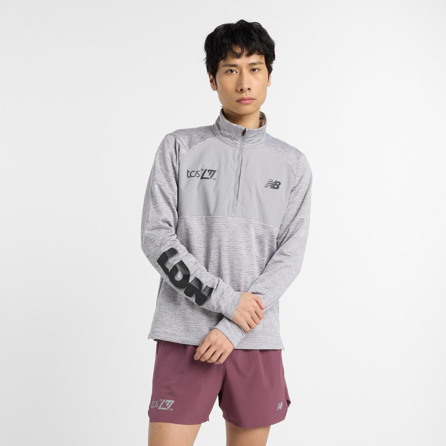 Grey/Black - New Balance - Men's Heat Grid Long-Sleeve Performance Running Top - 3