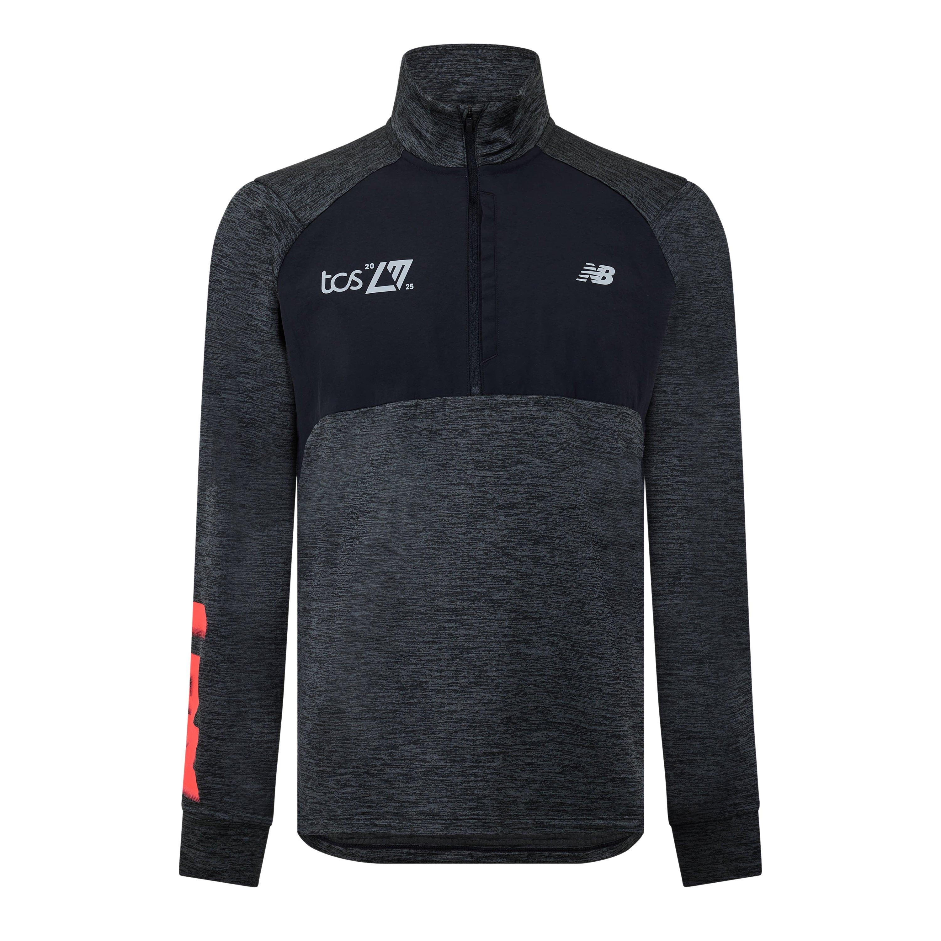 Black Graphic - New Balance - Men's Heat Grid Long-Sleeve Performance Running Top - 1