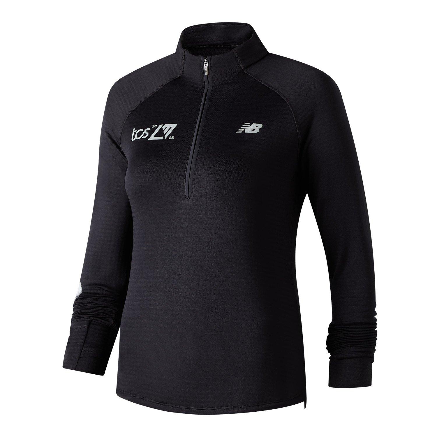Black Graphic - New Balance - Women's Heat Grid Long-Sleeve Zip Running Top - 1