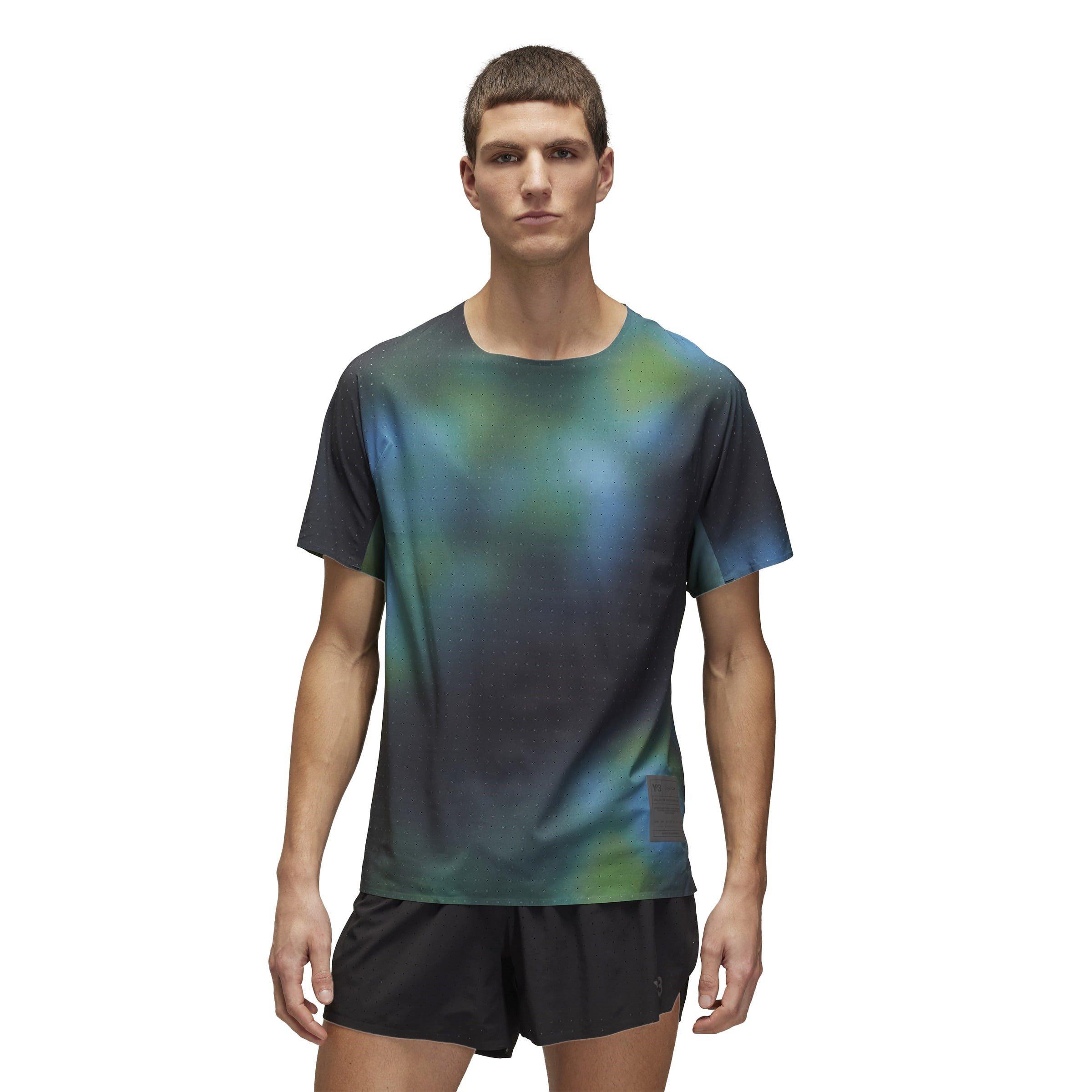 Y3 Y3 All Over Print Running T-Shirt Adults Short Sleeve