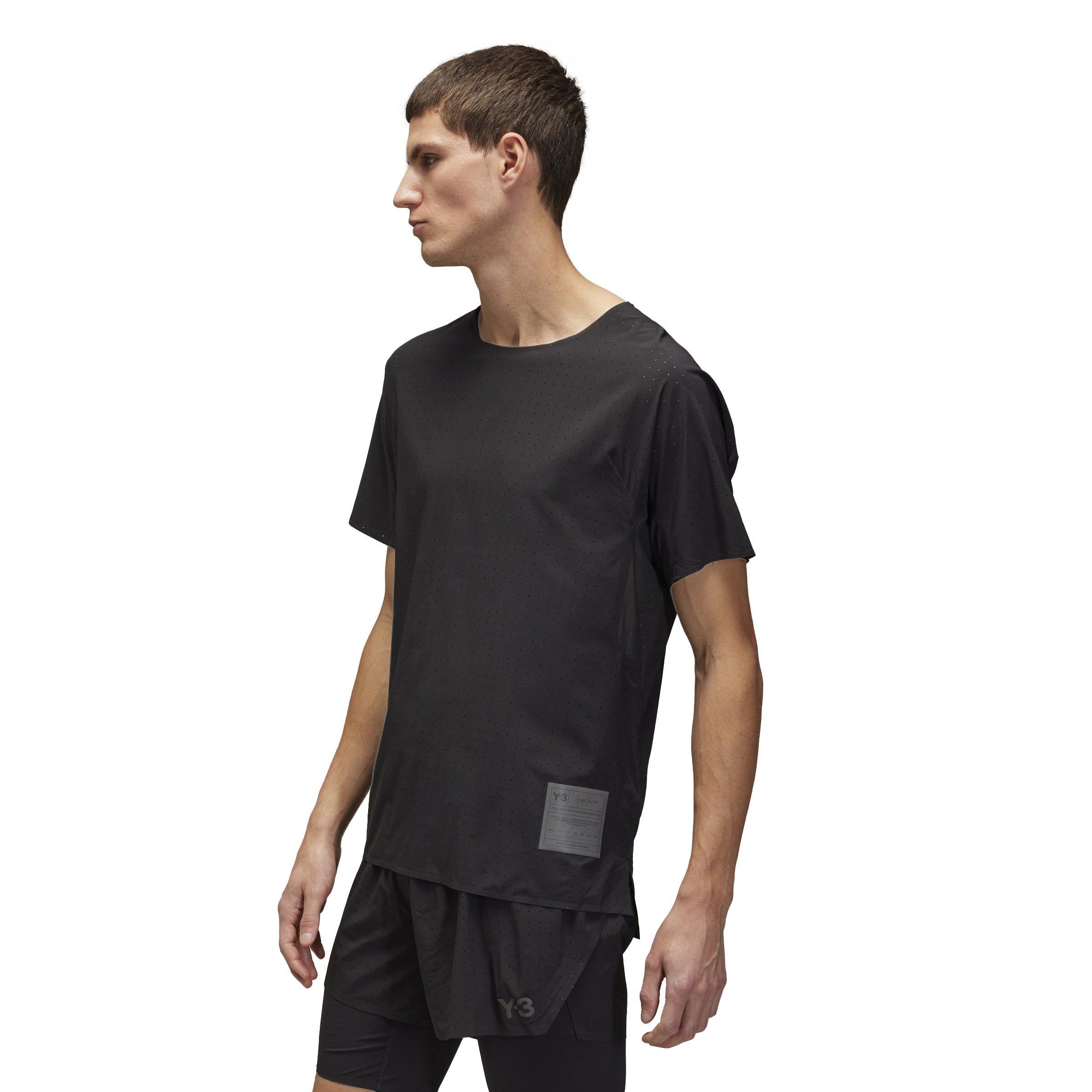 Black - Y3 - Men's Short-Sleeve Performance Running Top - 4