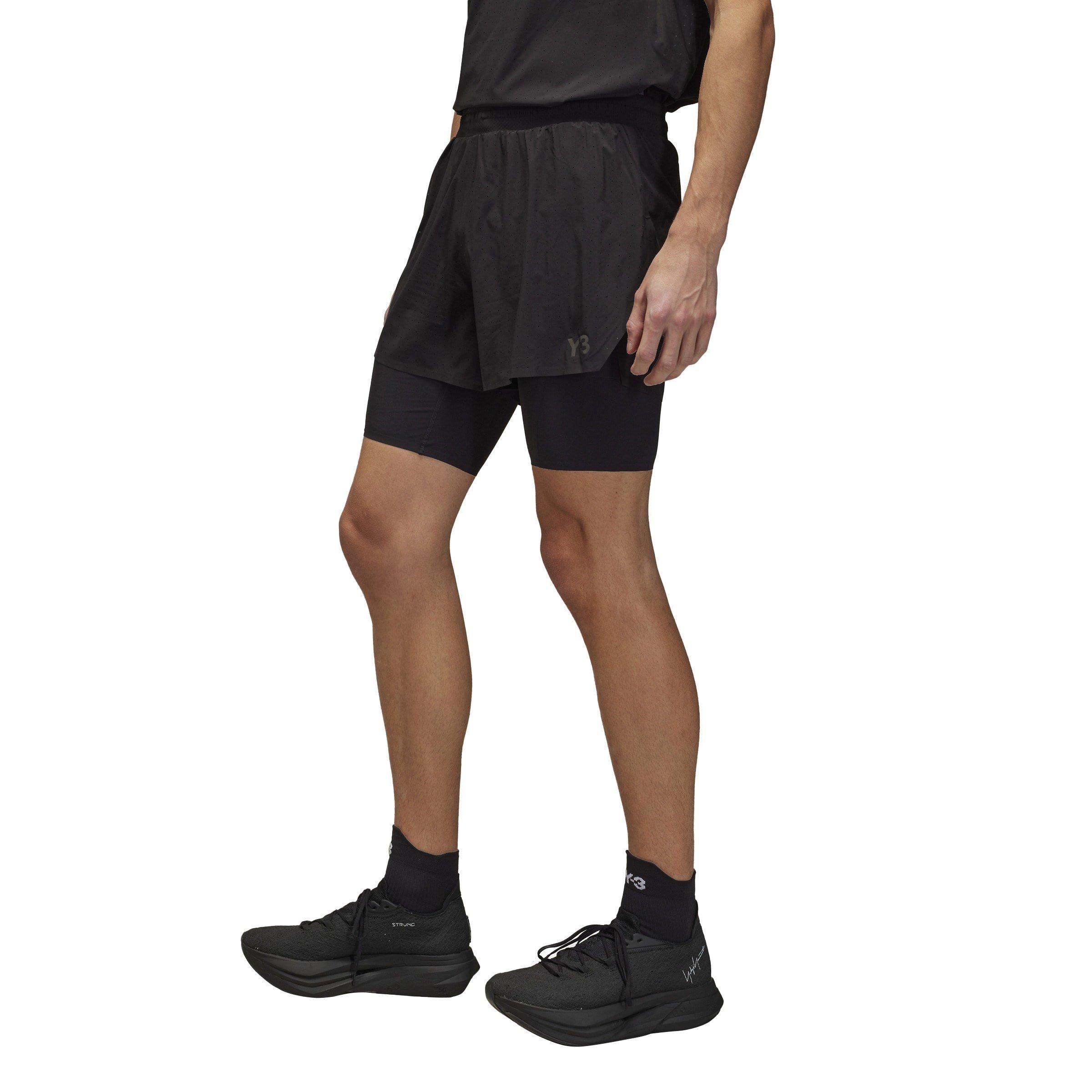 Black - Y3 - Running Shorts + Tights - 4