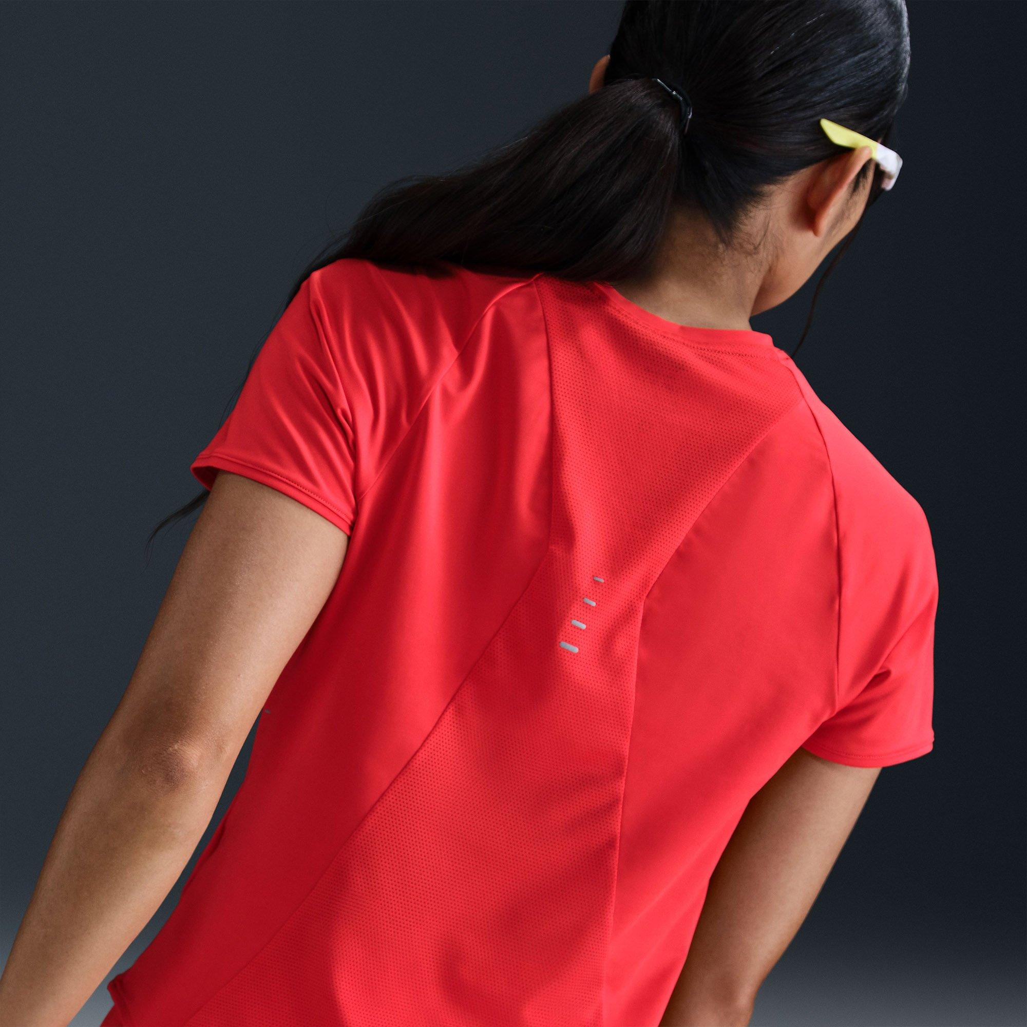 Crimson/Silver - Nike - Swift Womens Dri-FIT Running T-Shirt - 3