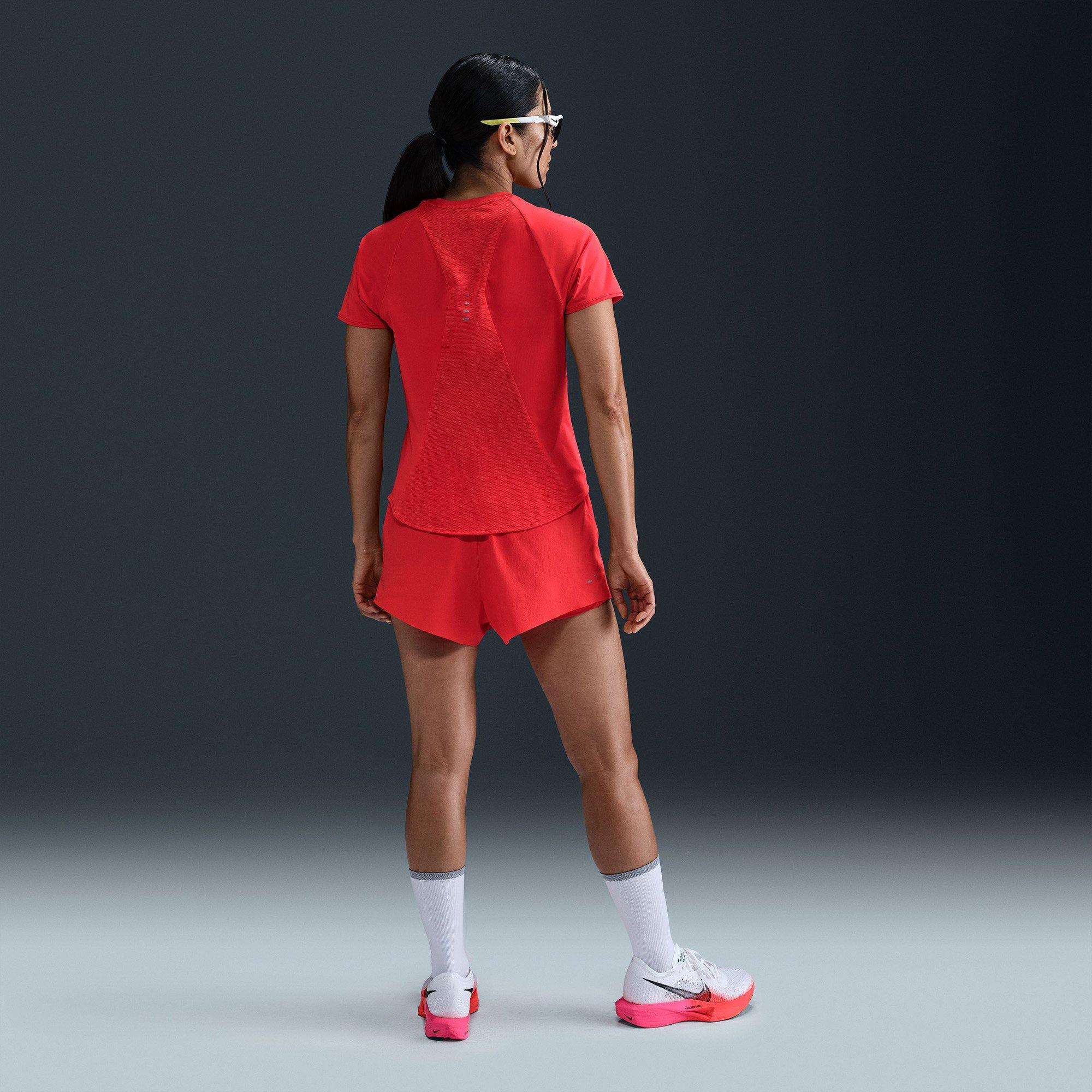 Crimson/Silver - Nike - Swift Womens Dri-FIT Running T-Shirt - 7