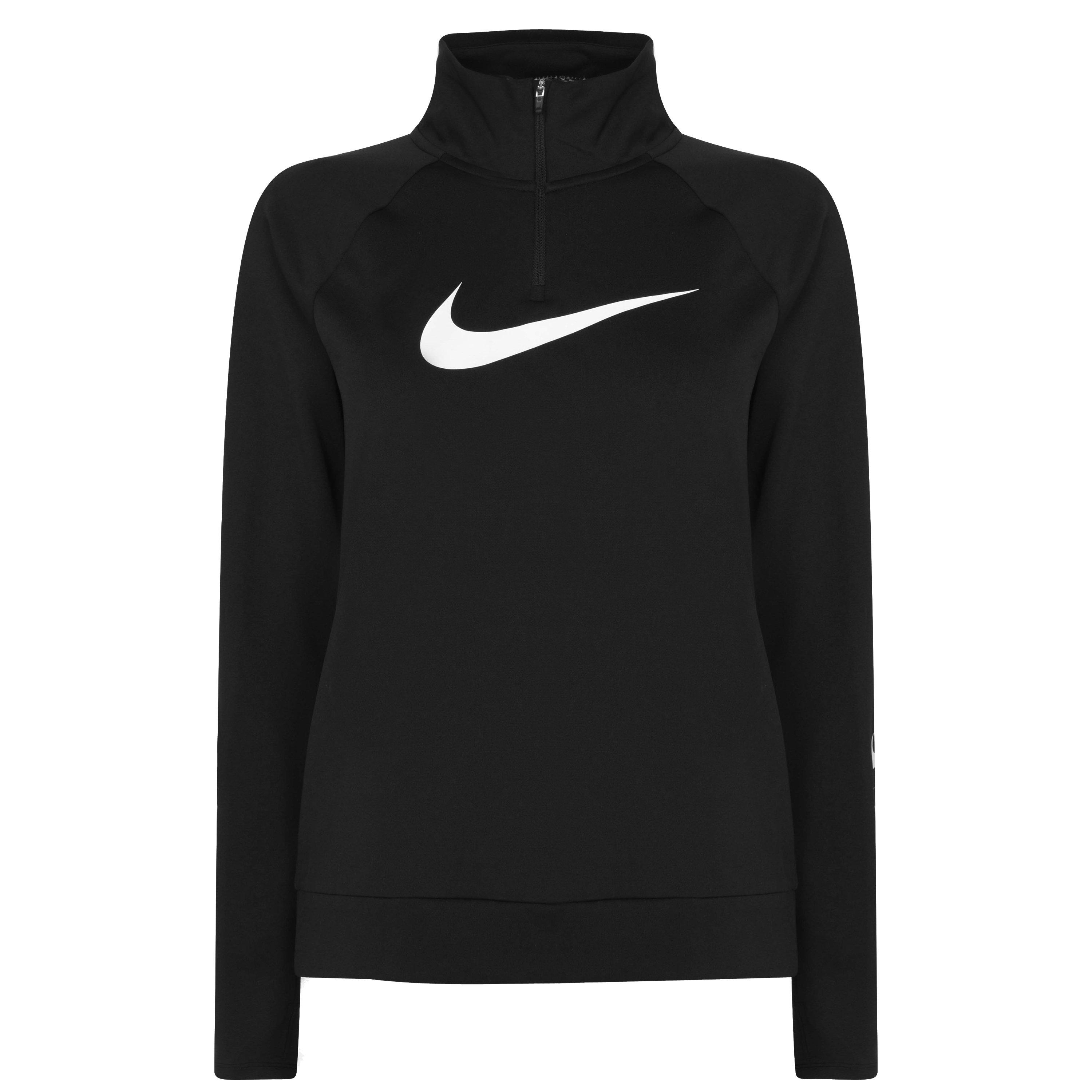 BLACK/GREY FOG/ - Nike - Swoosh Run Top Half Zip - 1