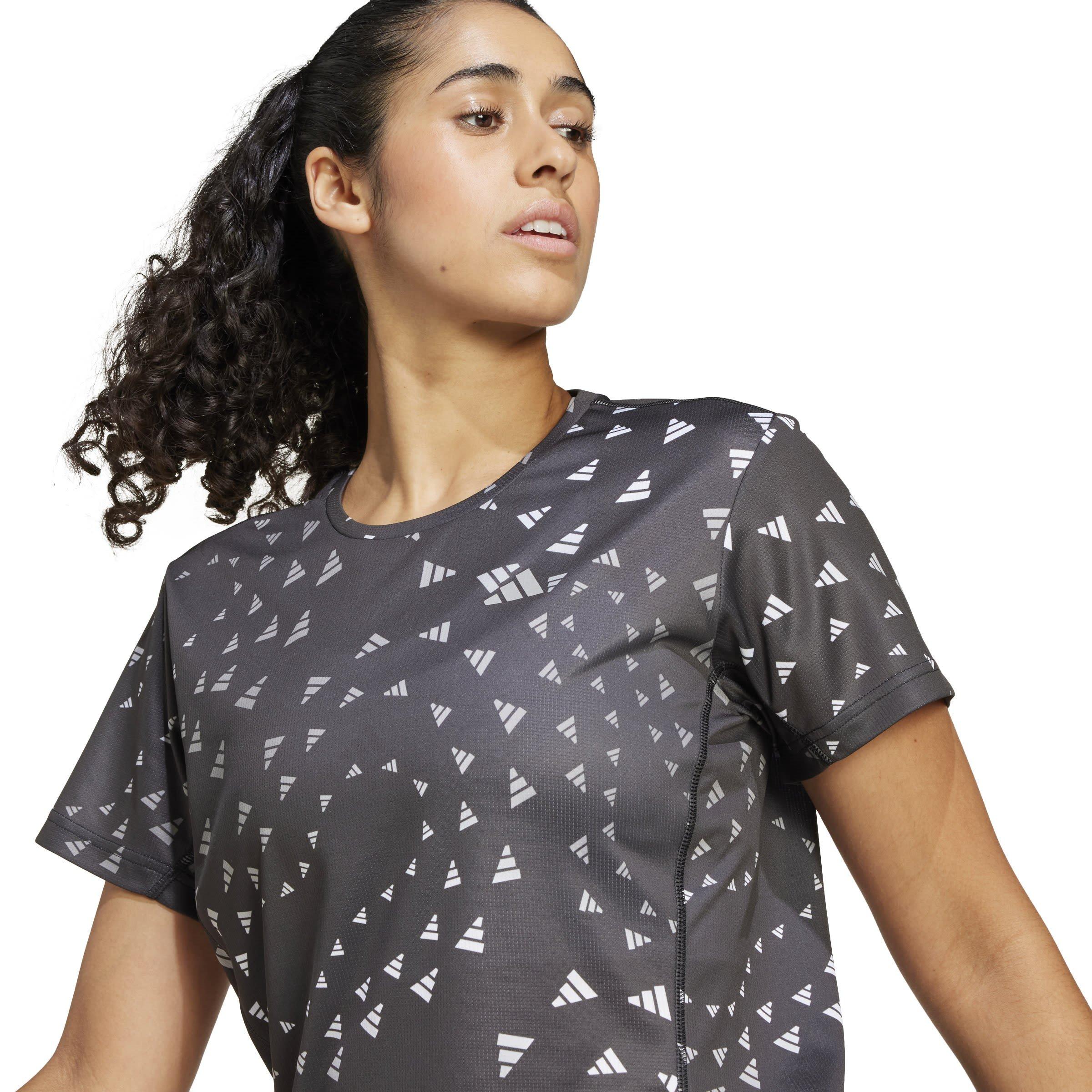 Black/White - adidas - Run It Brand Love Womens Performance T Shirt - 5