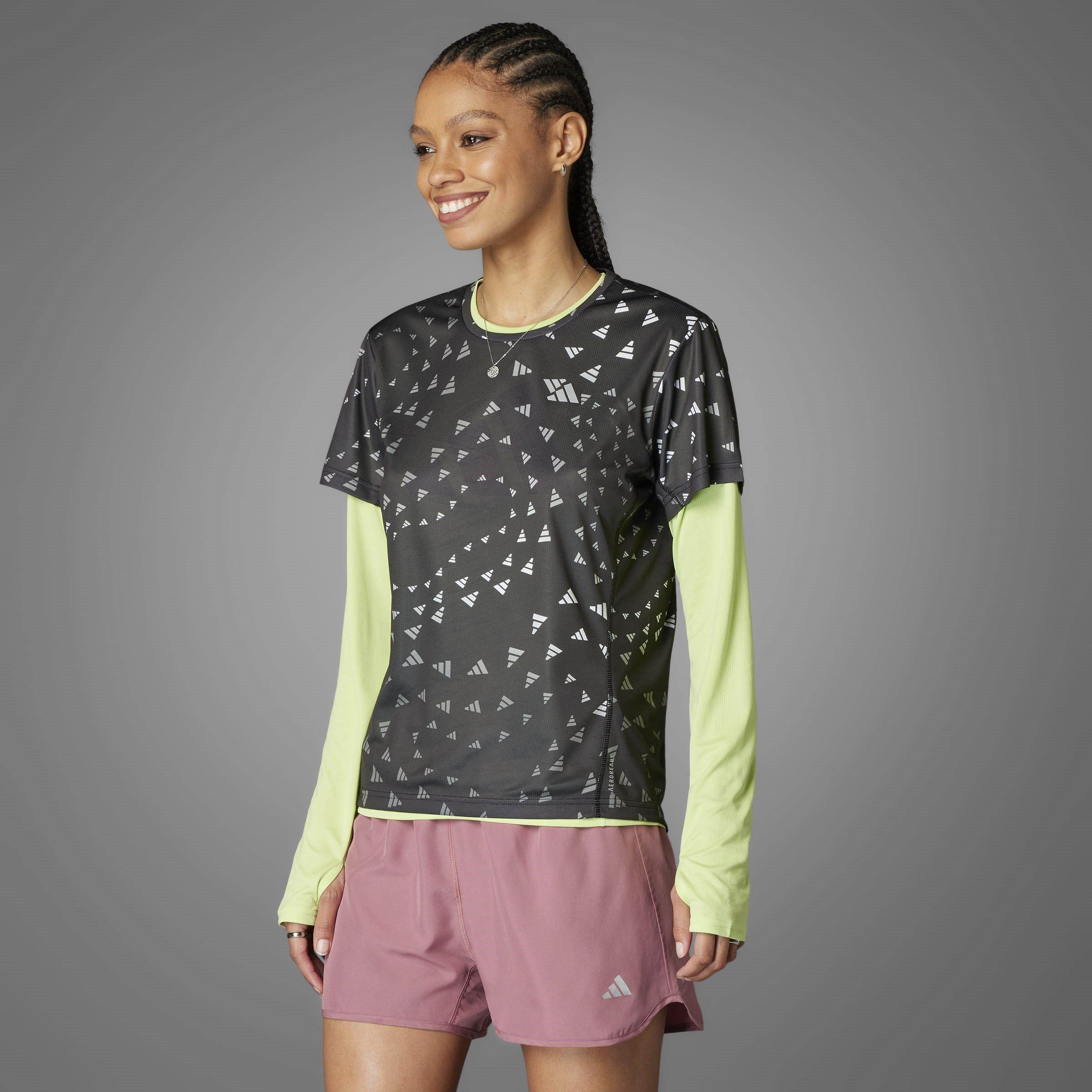 Black/White - adidas - Run It Brand Love Womens Performance T Shirt - 7