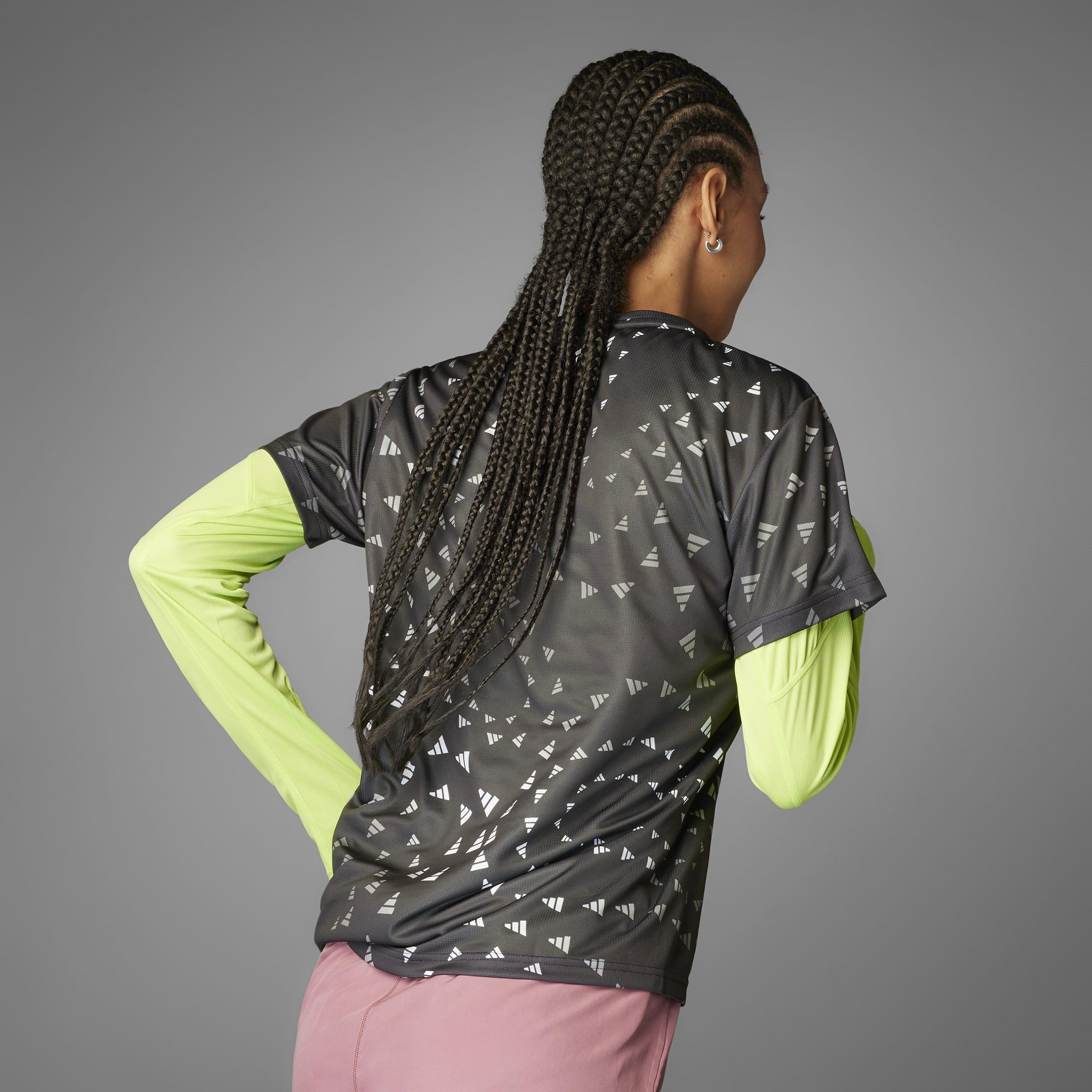 Black/White - adidas - Run It Brand Love Womens Performance T Shirt - 8