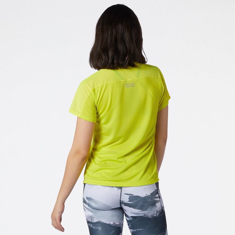 Jaune - New Balance - New Accelerate Short Sleeve T Shirt Womens - 3