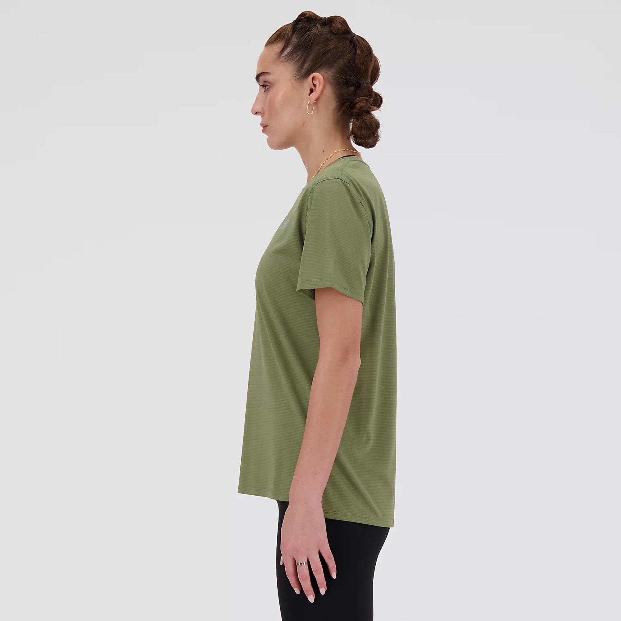 Olive Green - New Balance - Sport Essentials Womens Performance T Shirt - 5