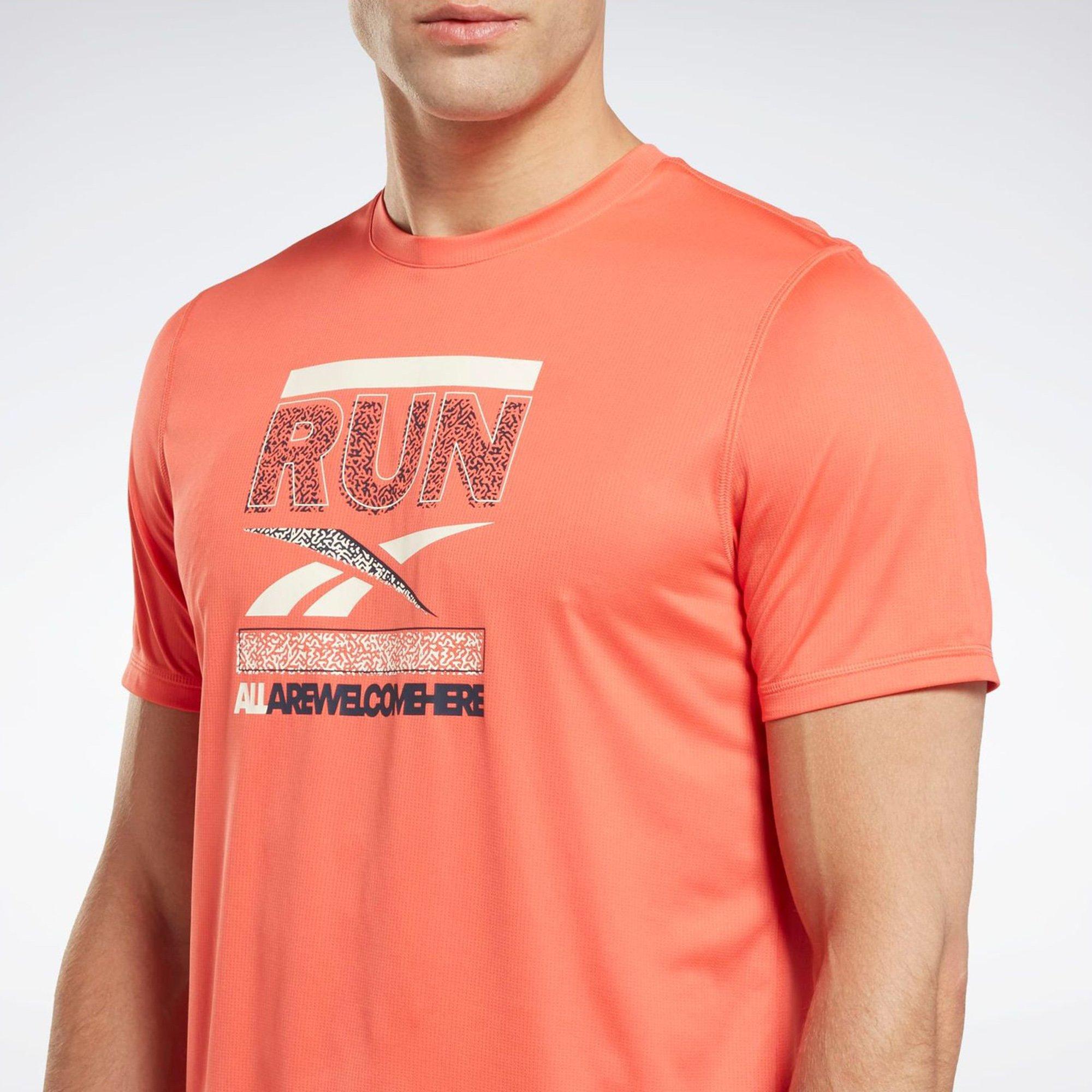 Reebok Running Graphic Mens T Shirt Short Sleeve Performance T