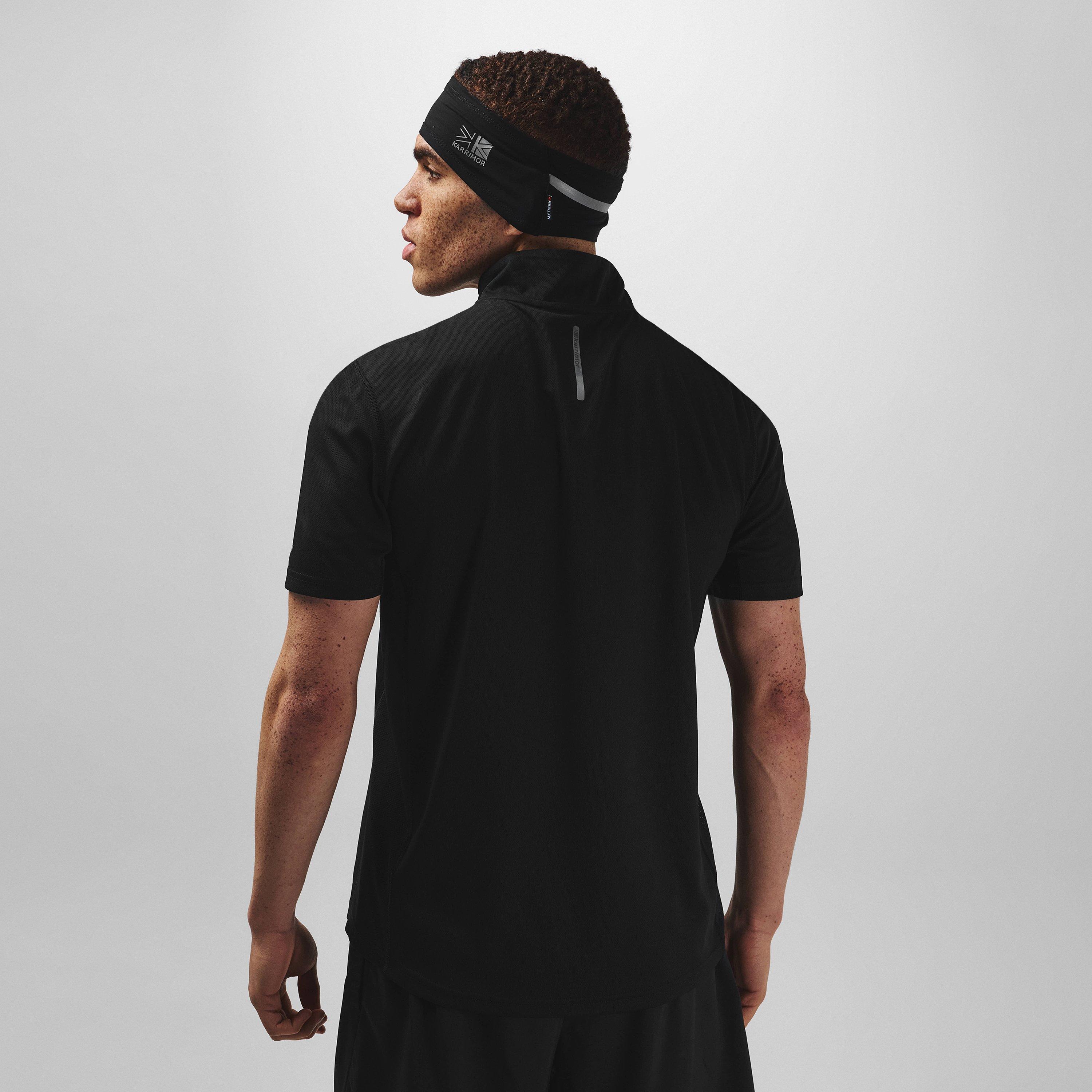 Crna - Karrimor - Short Sleeve Zip Top Mens - 4