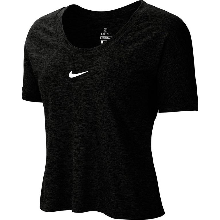 NOIR/BLANC - Nike - Court DriFit Tennis T Shirt Ladies - 1