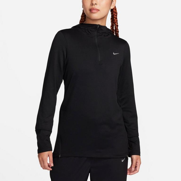 Nike, Dri FIT Swift Element UV Womens Hooded Running Jacket, Long Sleeve  Performance T-Shirts