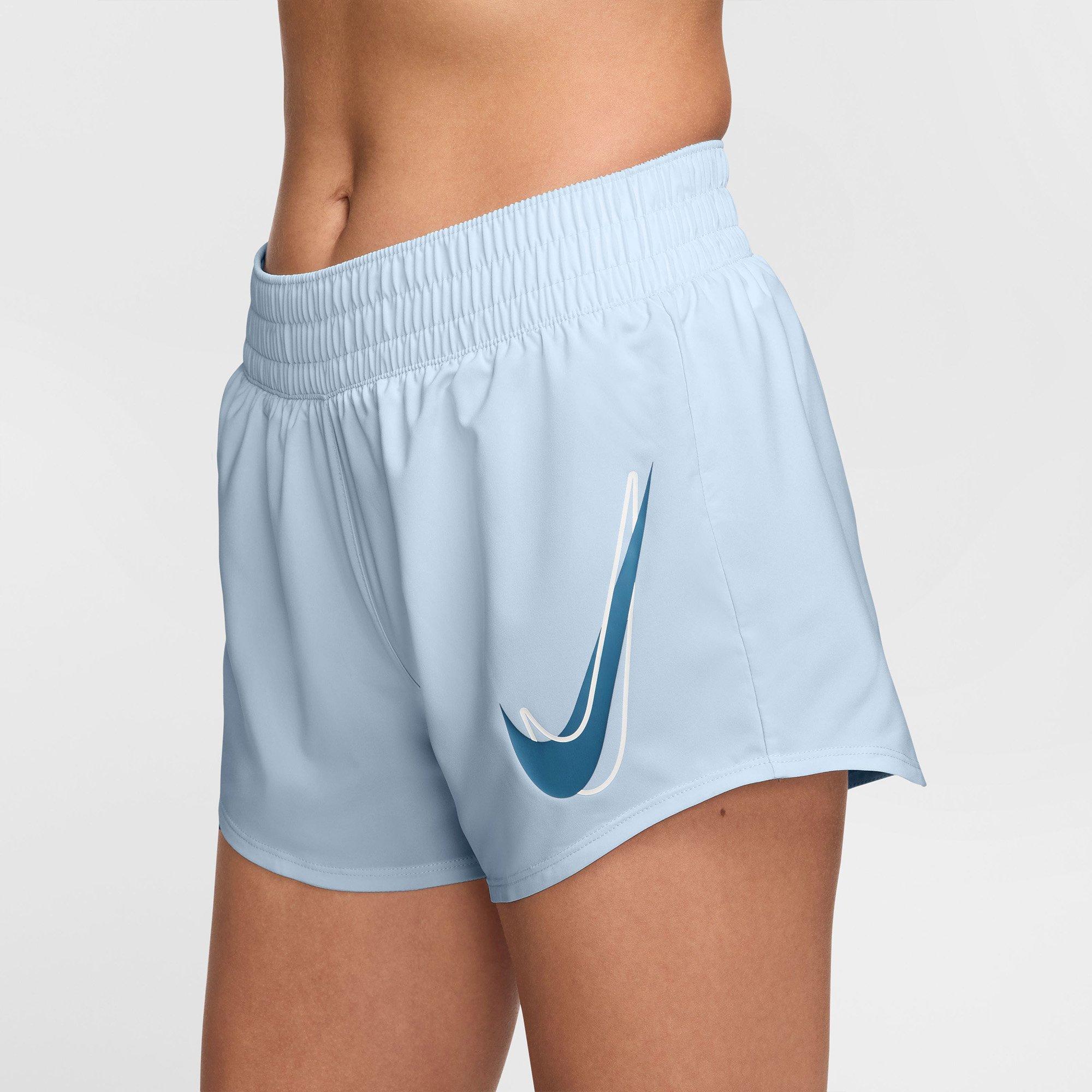 Blue Tint - Nike - One Womens Dri-FIT Mid-Rise Running Shorts - 3
