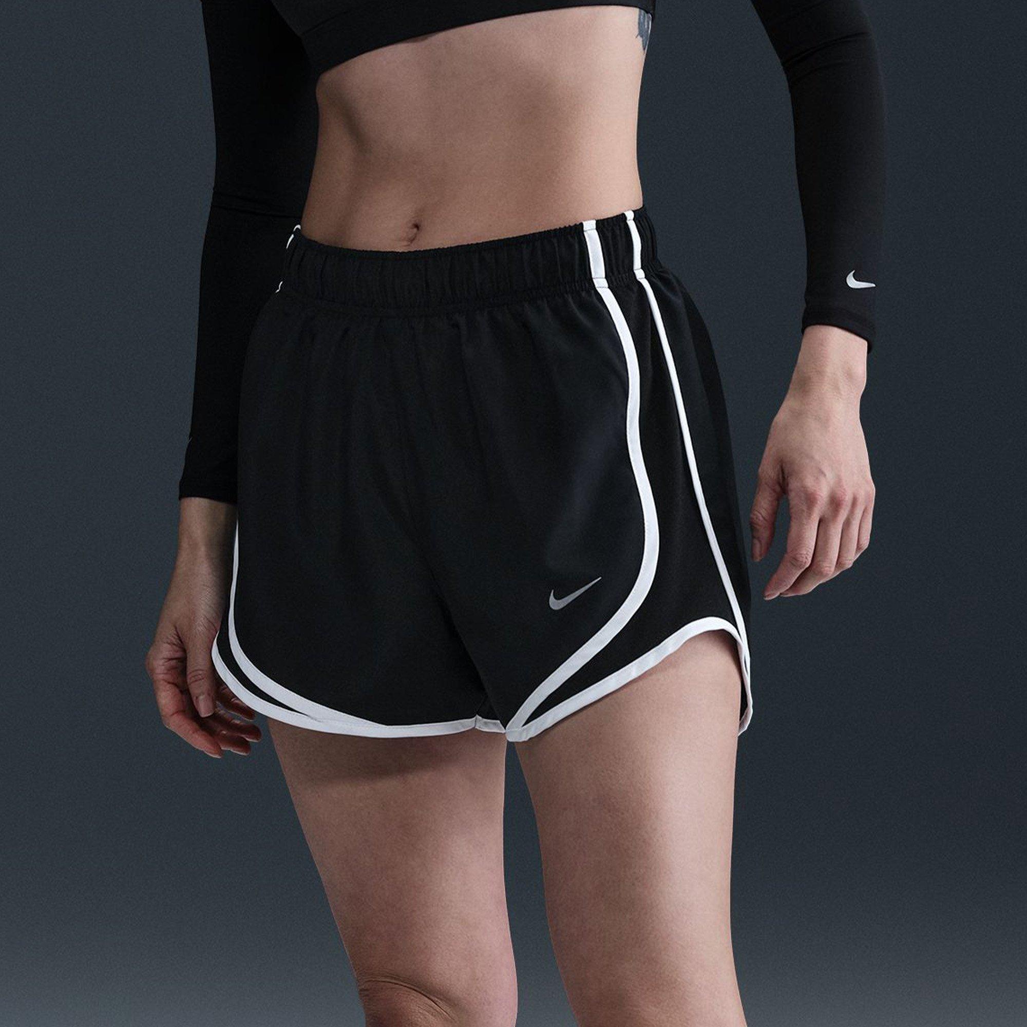 Blk/Wht/R.Silv - Nike - Tempo Womens Dri-FIT Mid-Rise Brief-Lined Running Shorts - 1
