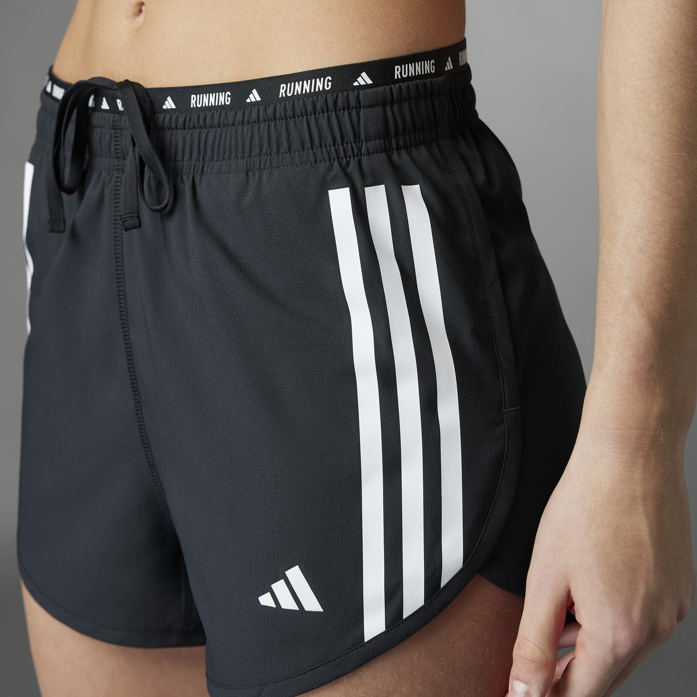 Black - adidas - adidas Own The Run 3-Stripes Womens Performance Shorts - 13