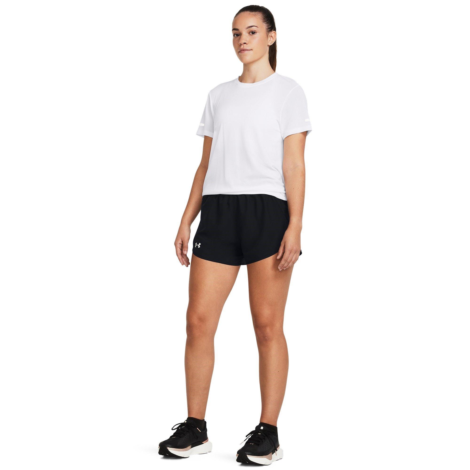 Blk/Reflective - Under Armour - Womens UA Fly-By 3 Shorts - 4